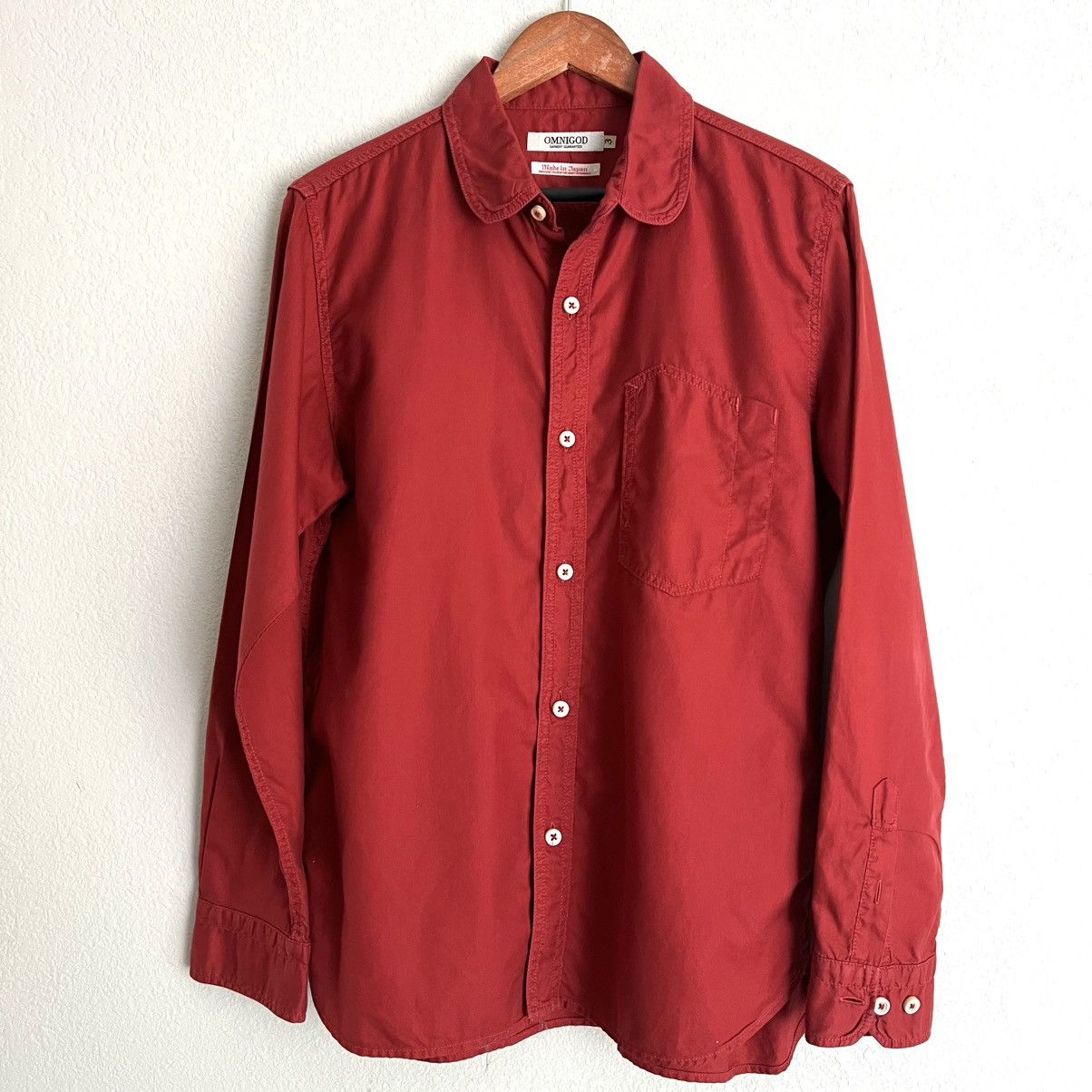 OMNIGOD OMNIGOD Japan Men’s Club Collar Button Up Shirt Size 3 Red Size US M / EU 48-50 / 2 - 1 Thumbnail