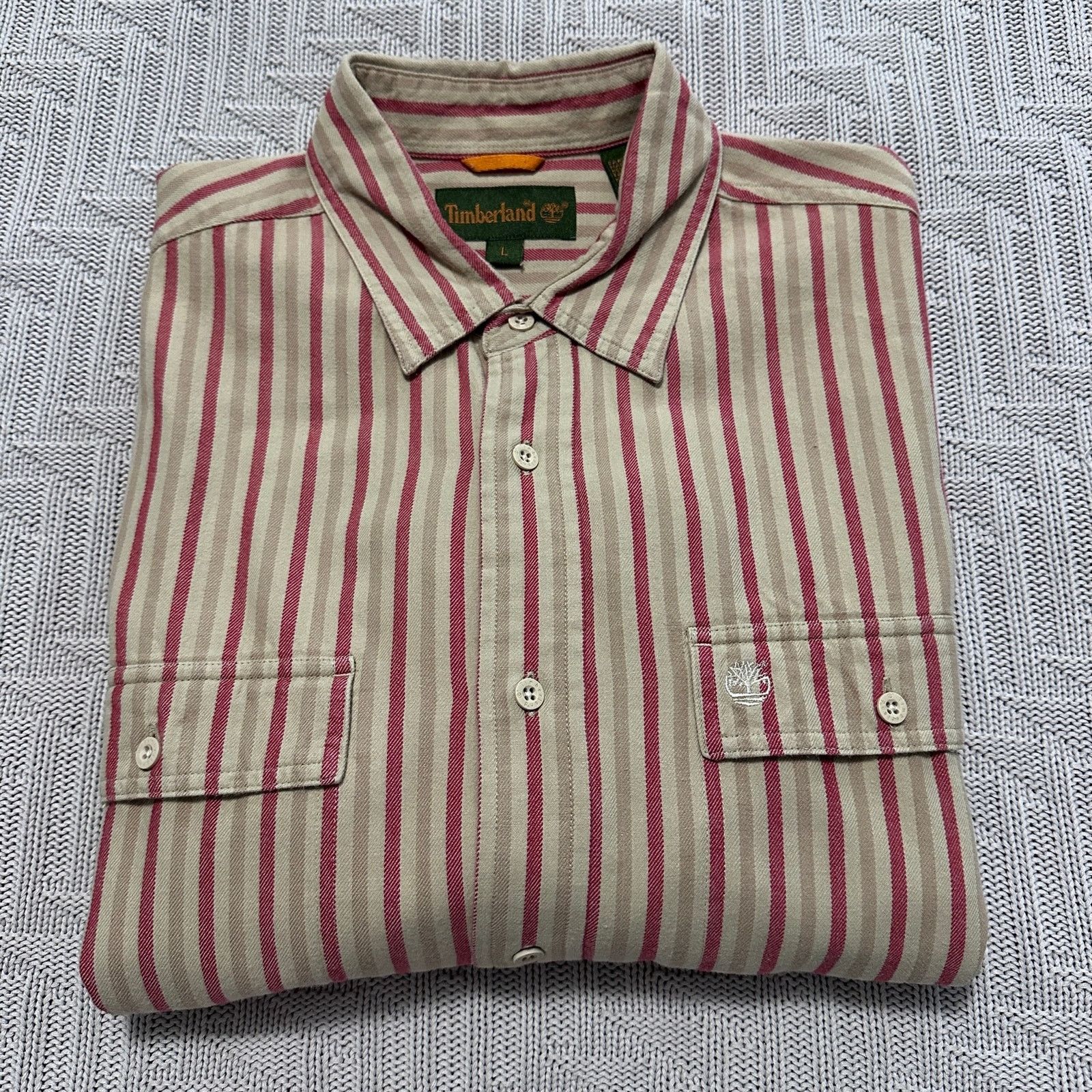 Timberland Timberland orange and beige striped flannel button down L Size US L / EU 52-54 / 3 - 1 Thumbnail