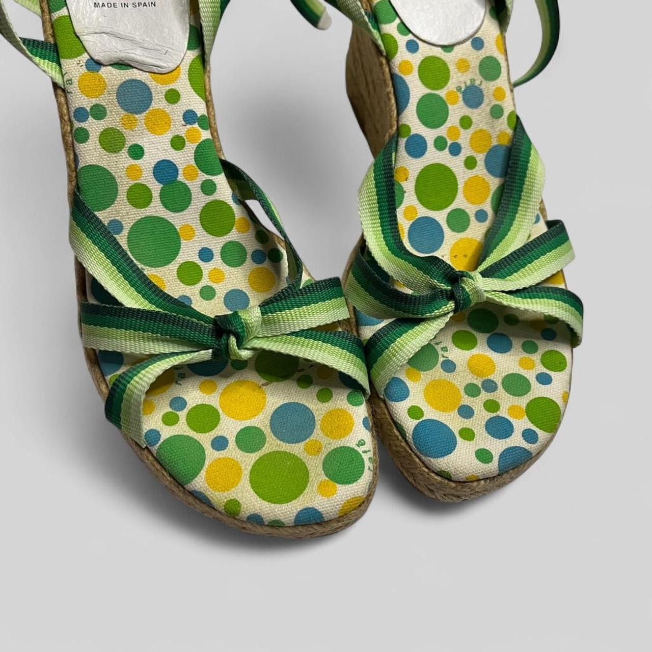 Other green / yellow polka dot rafē wedges ankle ribbon size 9 Size US 9 / IT 39 - 3 Thumbnail