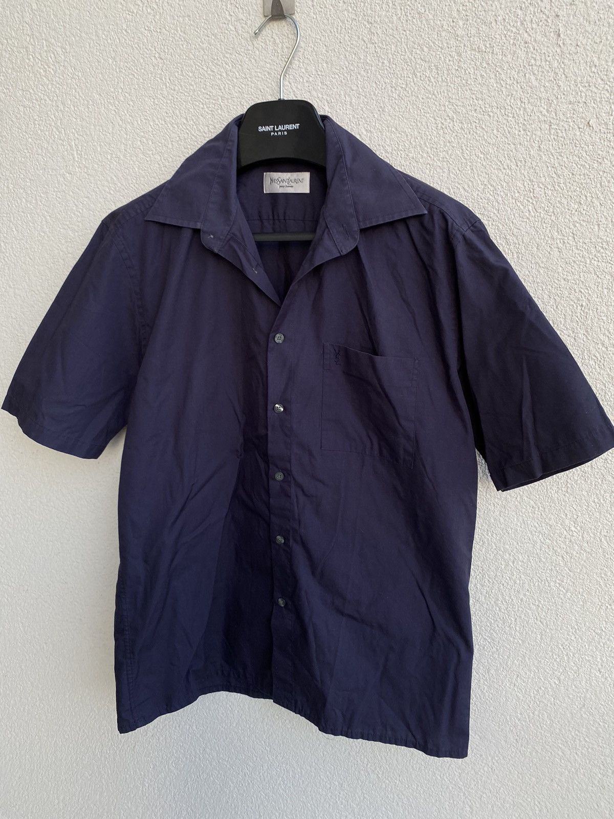 Vintage Summer YSL Shirt in Navy Size US M / EU 48-50 / 2 - 7 Thumbnail