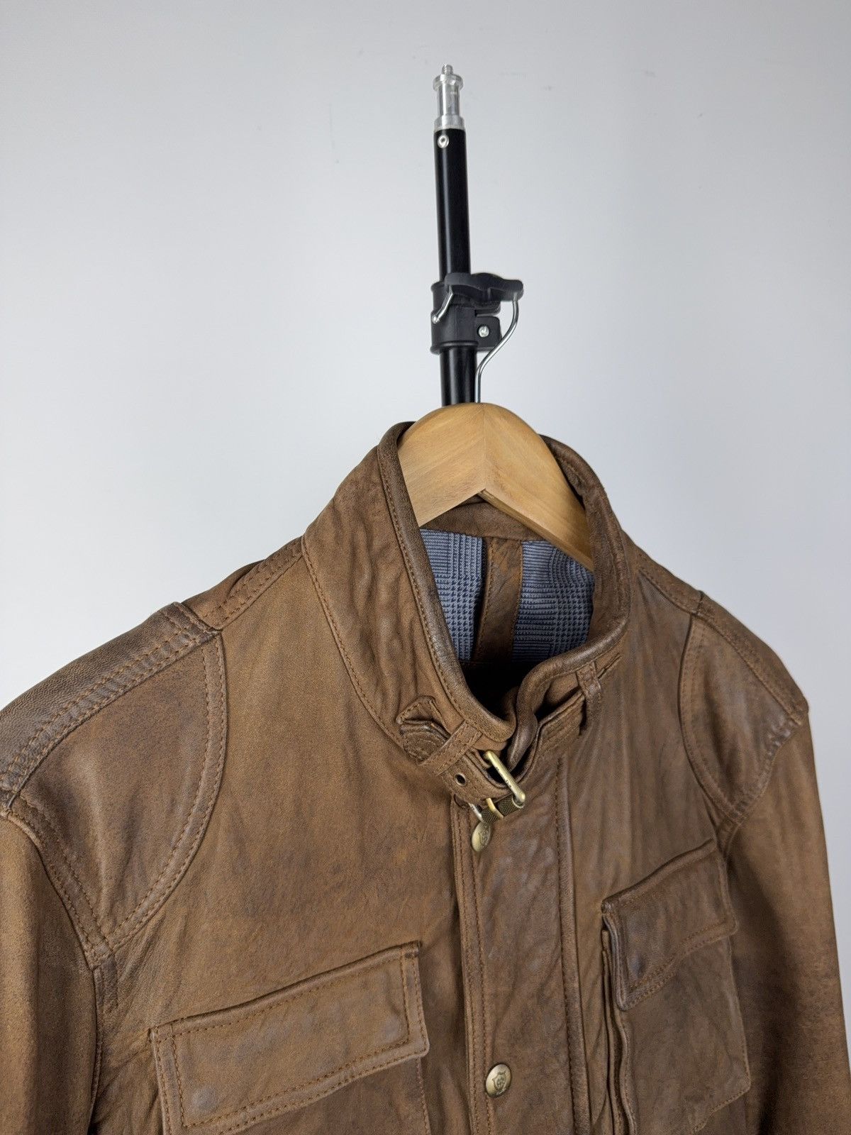 Massimo Dutti Vintage 90s Massimo Dutti Brown Leather Moto Western Jacket Size US L / EU 52-54 / 3 - 5 Thumbnail