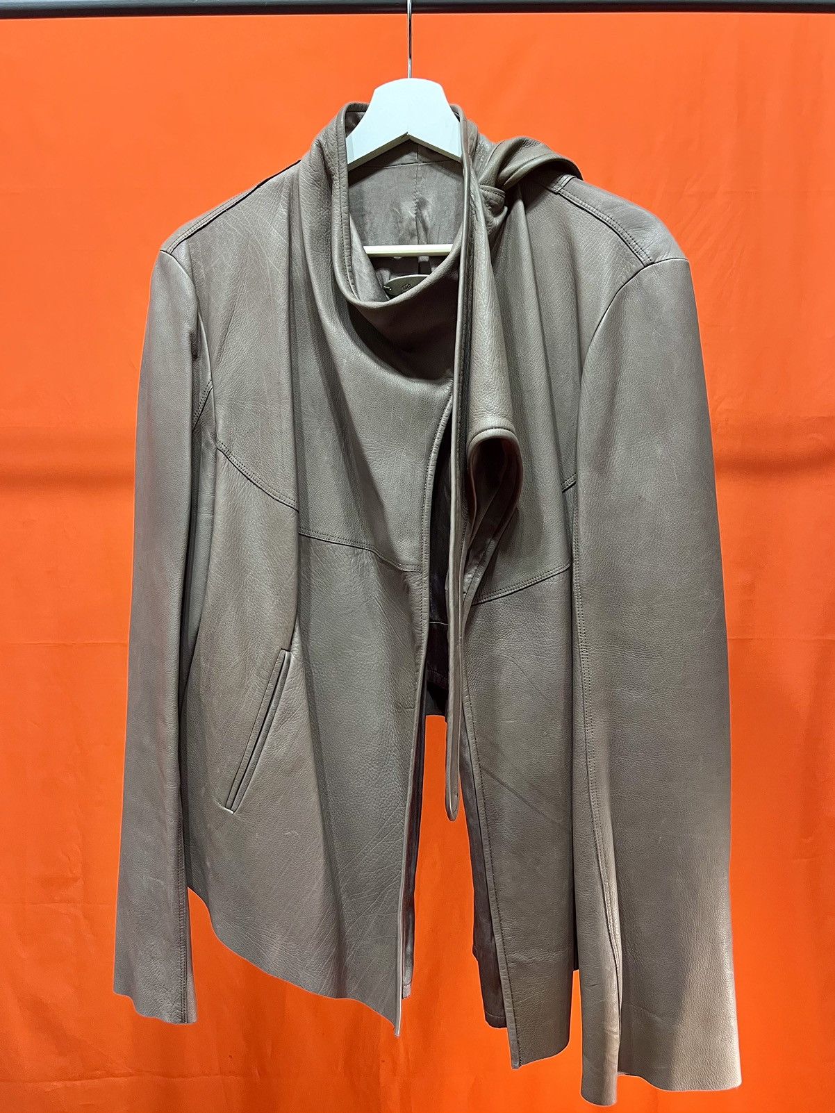 image of Rick Owens Archive Drapped Blouson, 2004 in Dark Dust, Women's (Size Medium)