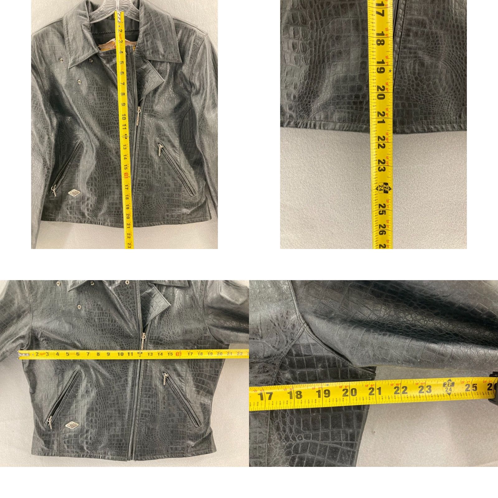 Harley Davidson Harley-Davidson Motorcycle Jacket Womens Faux Snake Skin Black L 90s Biker Size L / US 10 / IT 46 - 8 Thumbnail