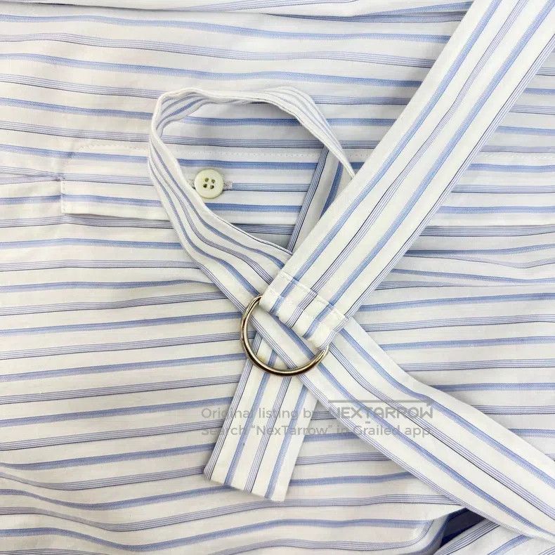 Prada Prada Blue and white vertical striped shirt with belt Size XS / US 0-2 / IT 36-38 - 9 Thumbnail