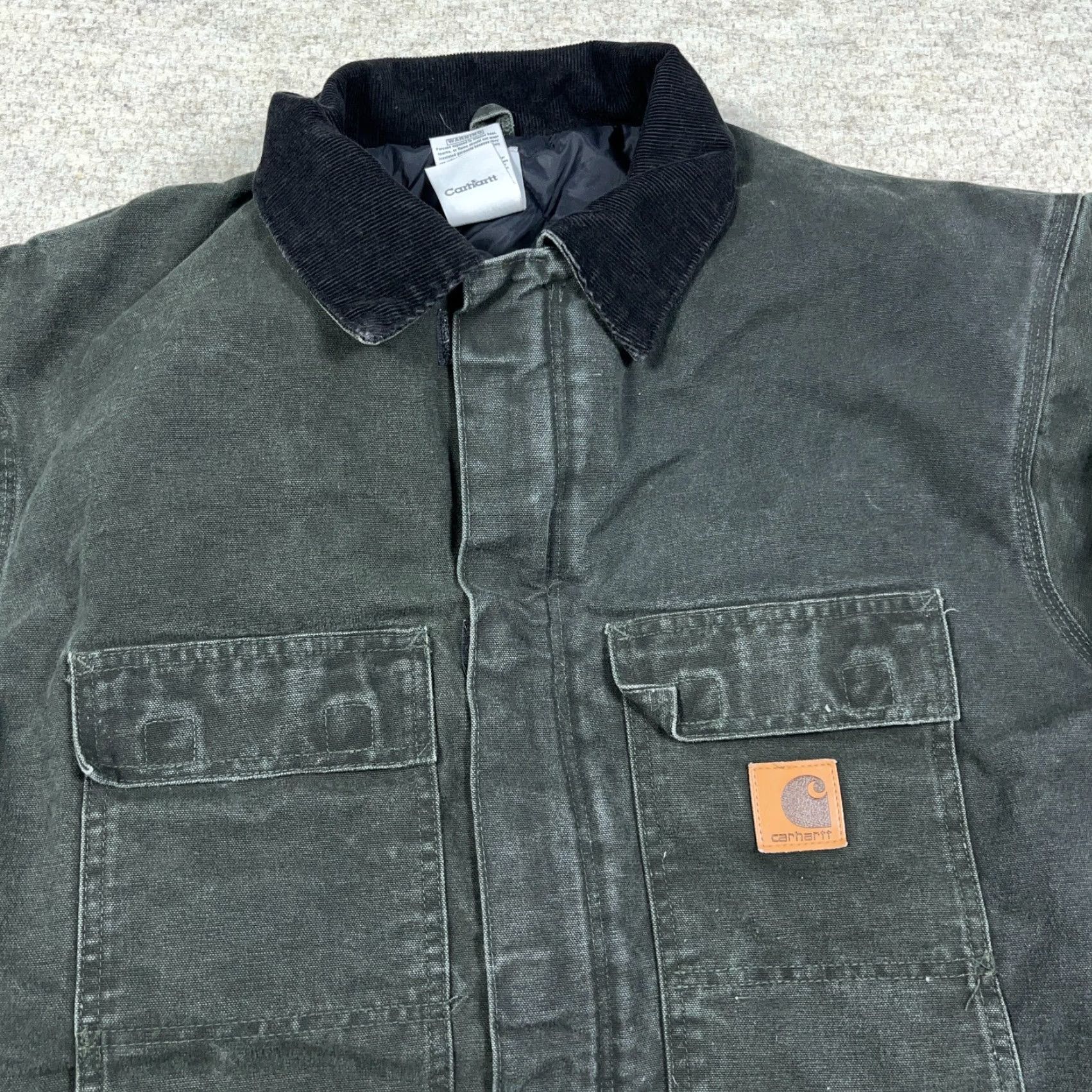 Carhartt VINTAGE Carhartt Jacket 2XL Men Moss Green Duck Canvas C26 MOS VTG Workwear Insulated Outdoor 90s Mens Size US XXL / EU 58 / 5 - 7 Thumbnail