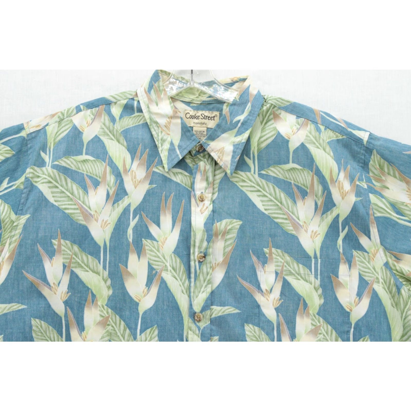 ALOHAS VINTAGE Cooke Street Honolulu Hawaiian Shirt Mens 2XL Blue Floral Aloha Vacation Size US XXL / EU 58 / 5 - 2 Thumbnail