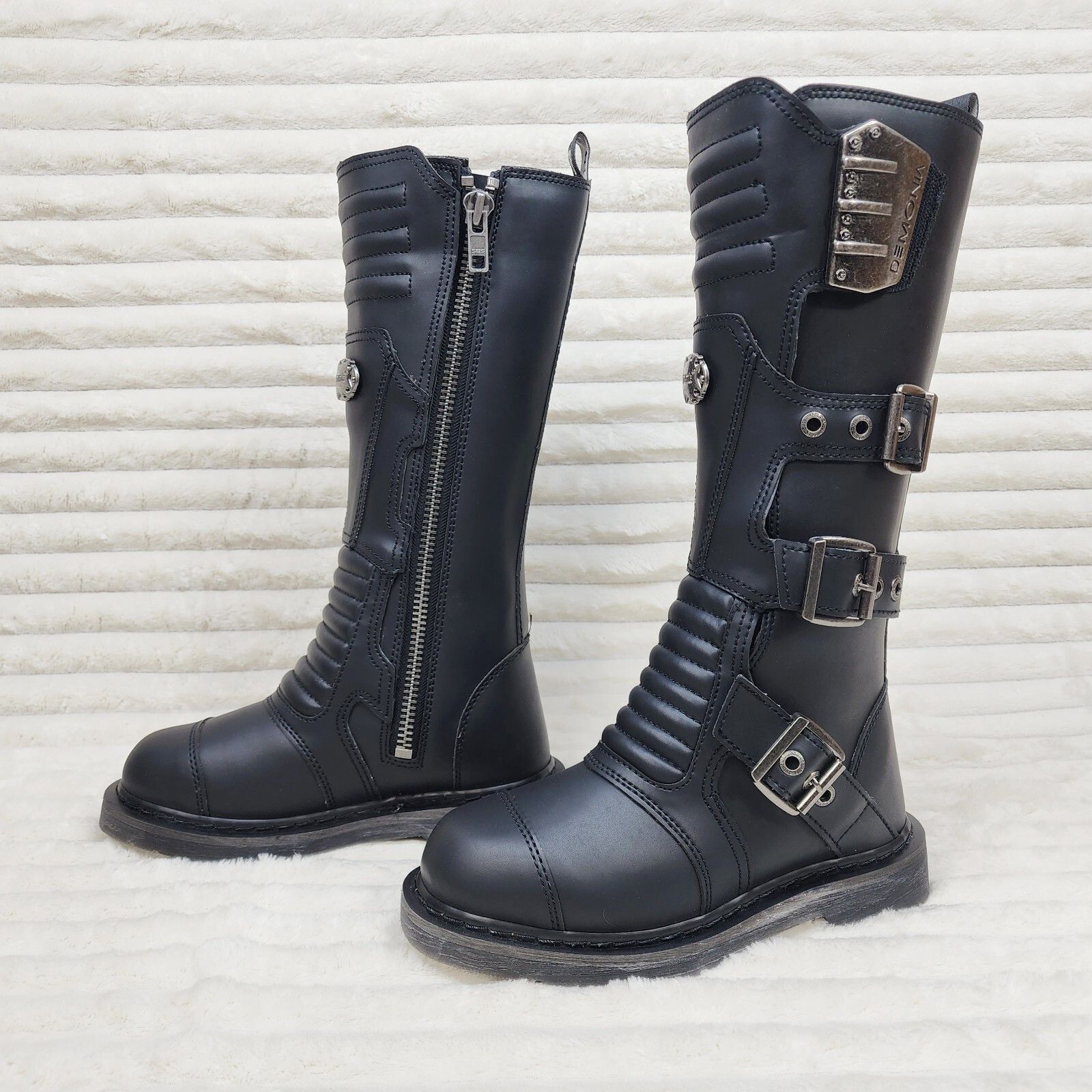 Other Bolt 405 Goth Combat Biker Knee Boots Black Matte Men Sizes Size US 12 / EU 45 - 5 Thumbnail