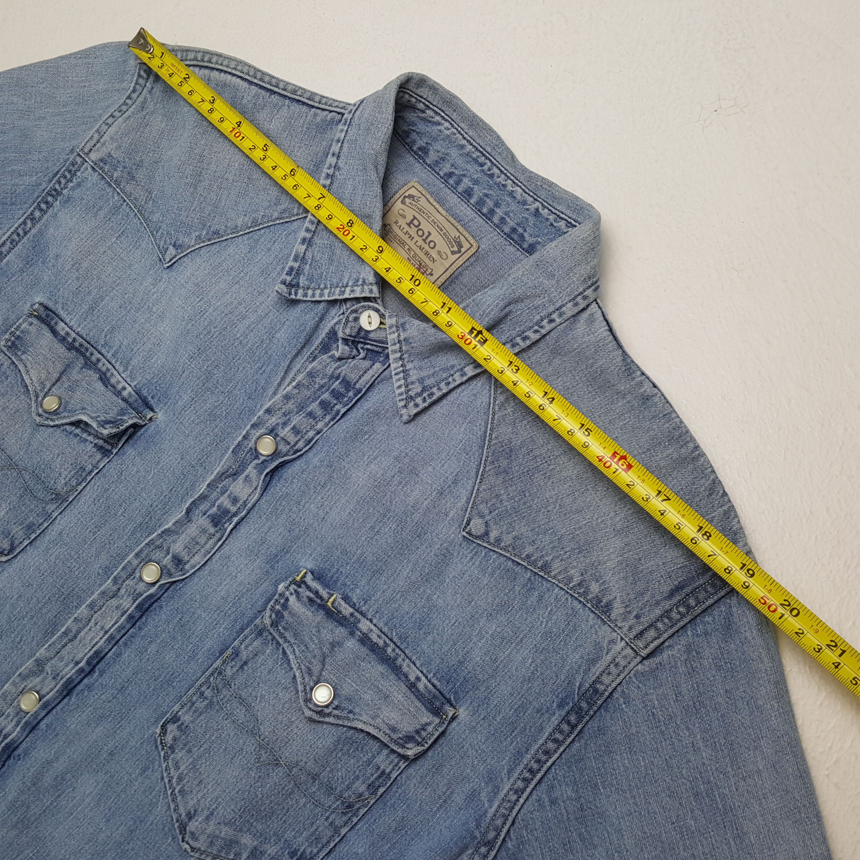 Polo Ralph Lauren × Vintage POLO RALPH LAUREN Fashion Style Double Pocket Denim Shirt Size US XL / EU 56 / 4 - 4 Thumbnail