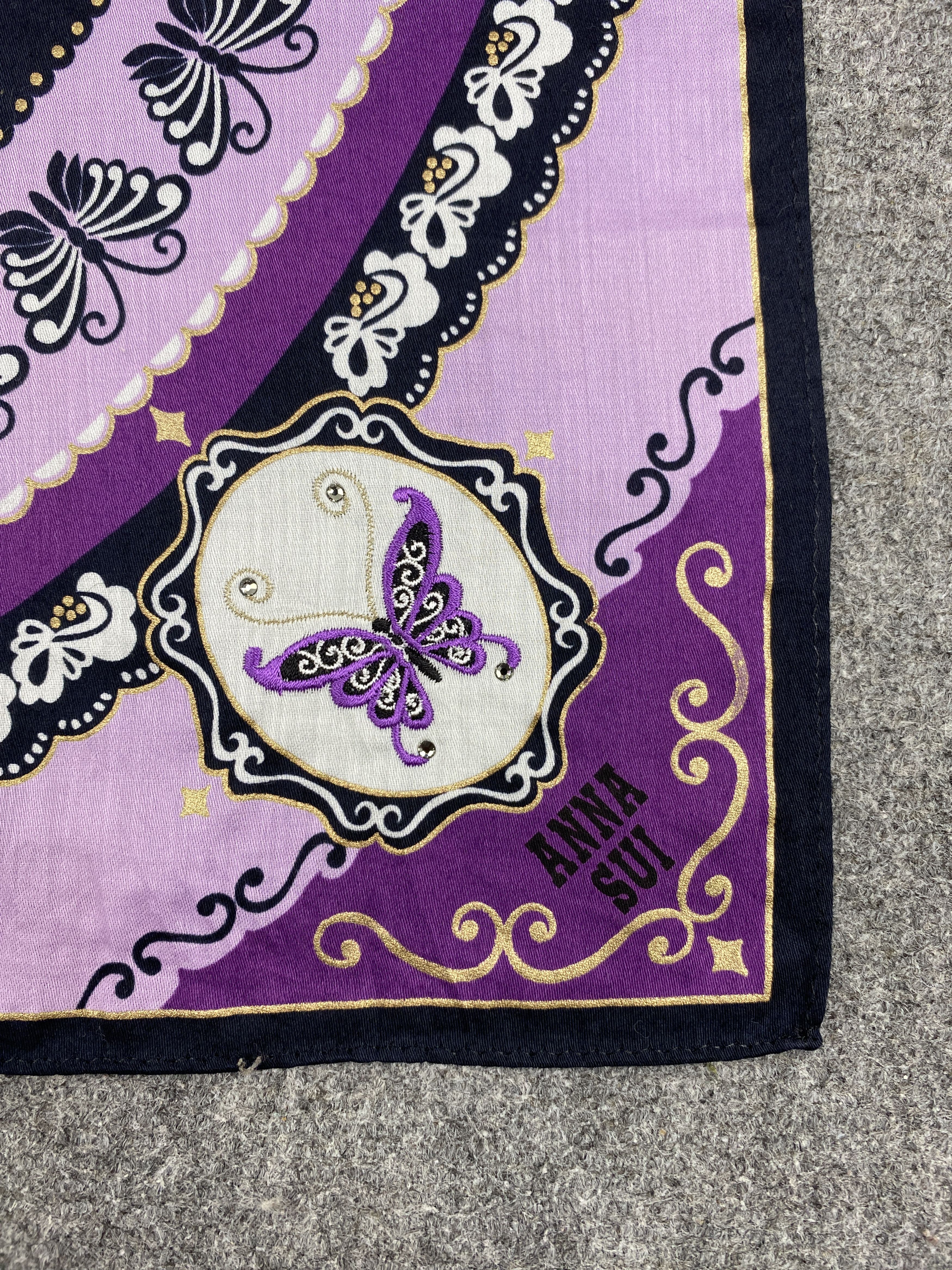 Anna Sui × Vintage Anna Sui Handkerchief / Bandana / Neckerchief HKC0279 Size ONE SIZE - 5 Thumbnail