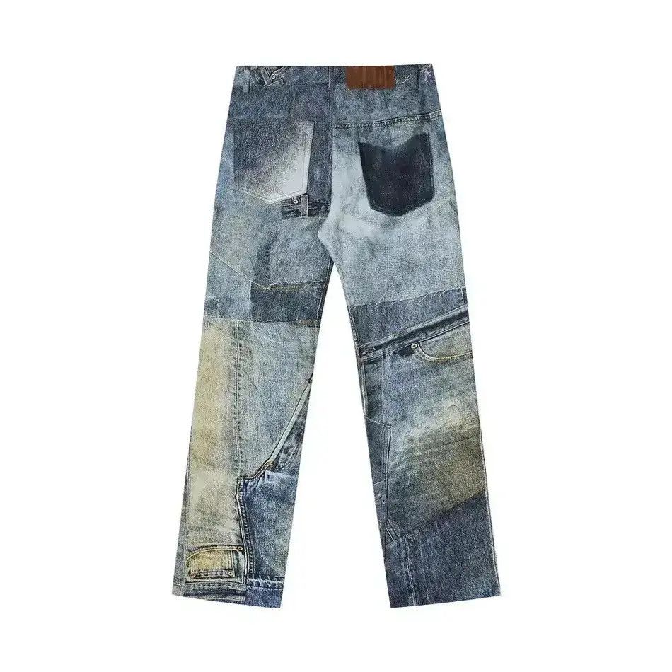 Japanese Brand Y2K High Street Color Match Patchwork Baggy Jeans Size US 30 / EU 46 - 6 Thumbnail