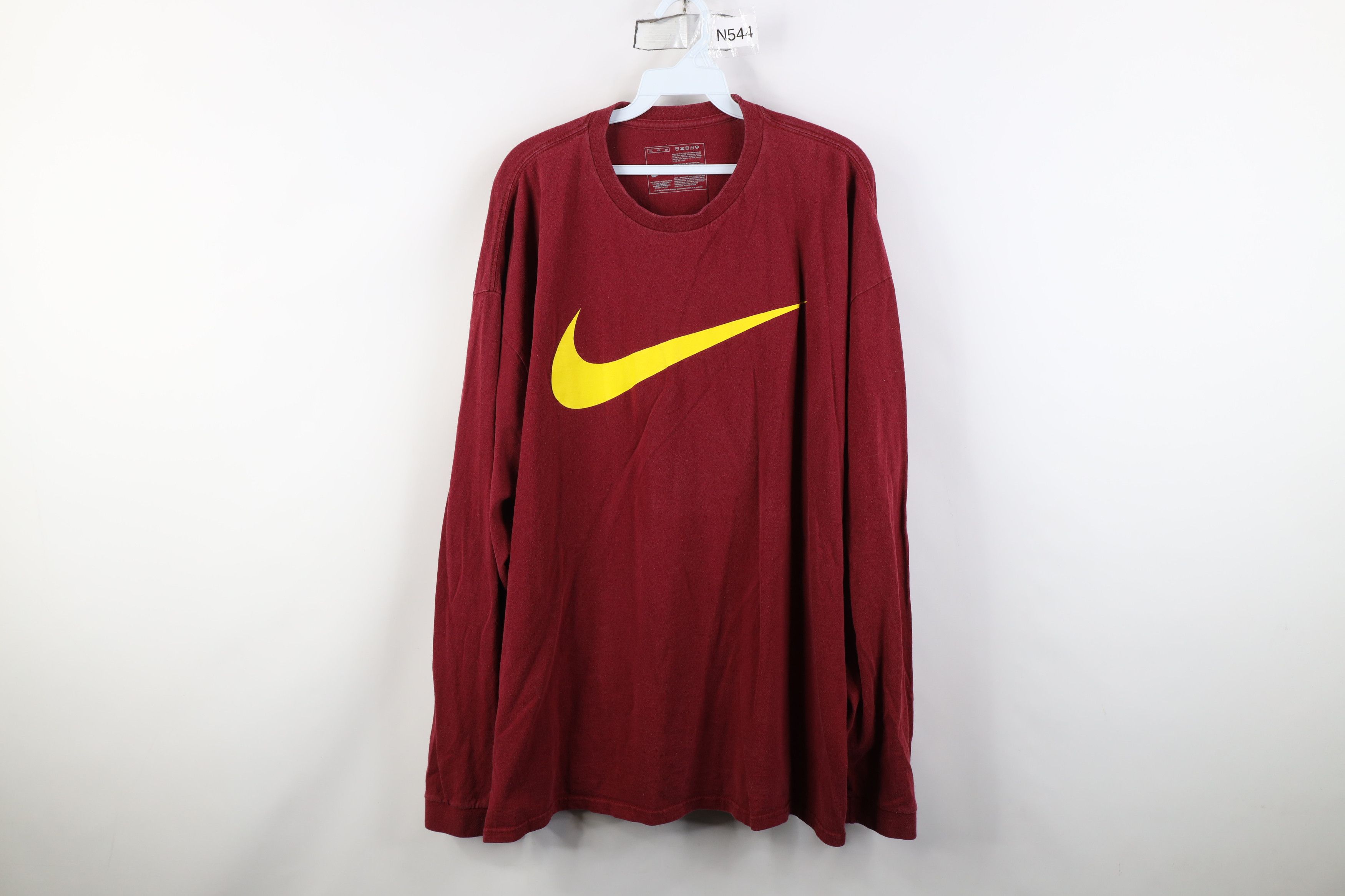 Nike Vintage Y2K Nike Center Big Swoosh Long Sleeve T-Shirt Red Size US XXL / EU 58 / 5 - 1 Thumbnail