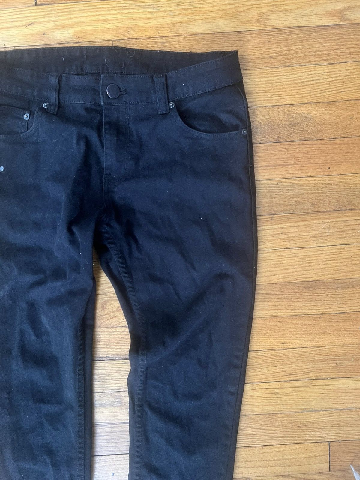 Designer Custom Triple Black Extended Denim Jeans Size US 32 / EU 48 - 2 Thumbnail