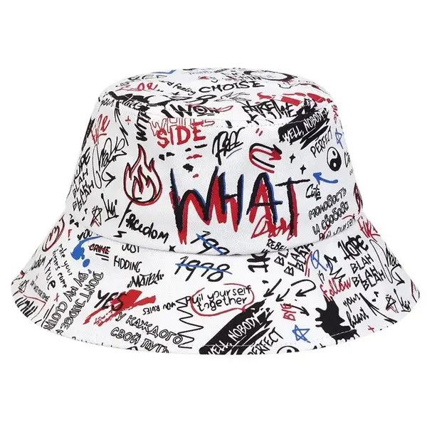 Japanese Brand "WHAT" Printing Letter bucket hat Size ONE SIZE - 1 Thumbnail