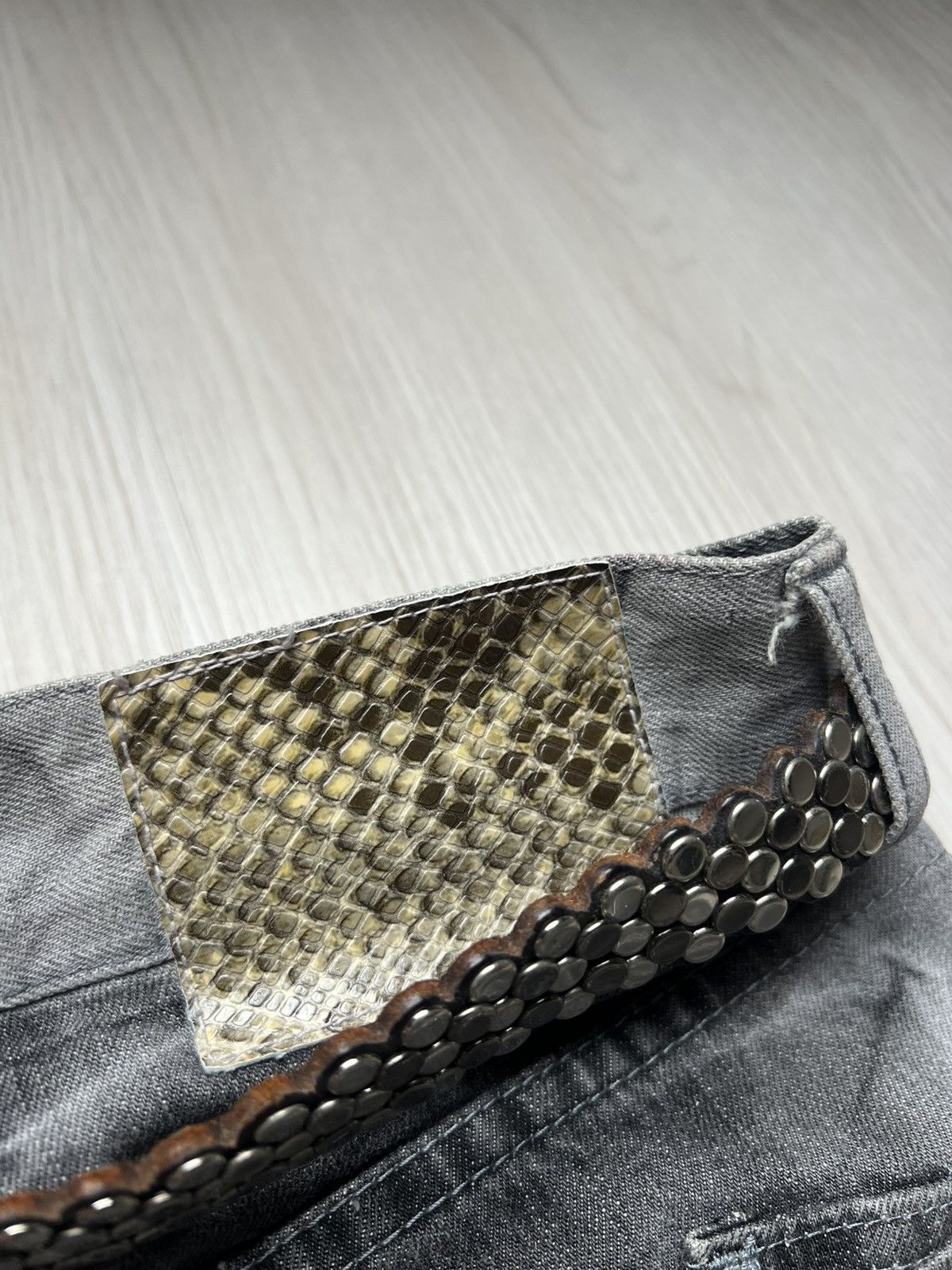 Japanese Brand Semantic Design Studded Mudwash Distressed Flared Denim Size US 31 - 5 Thumbnail