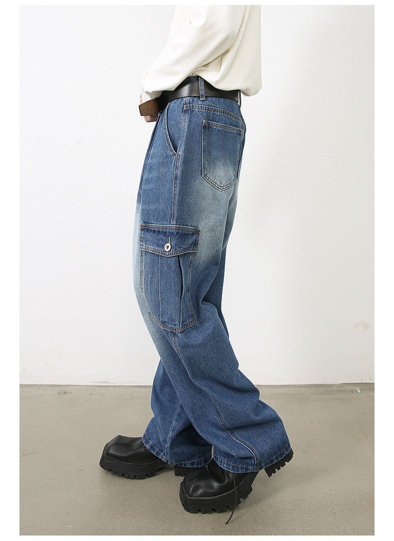 Japanese Brand × Jean Multi-pocket overalls washed jeans Size US 32 / EU 48 - 4 Thumbnail