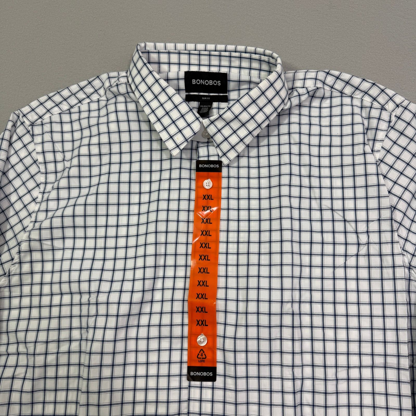 Bonobos Bonobos Slim Fit Button Shirt Men's 2XL White Blue Plaid NEW Size US XXL / EU 58 / 5 - 2 Thumbnail