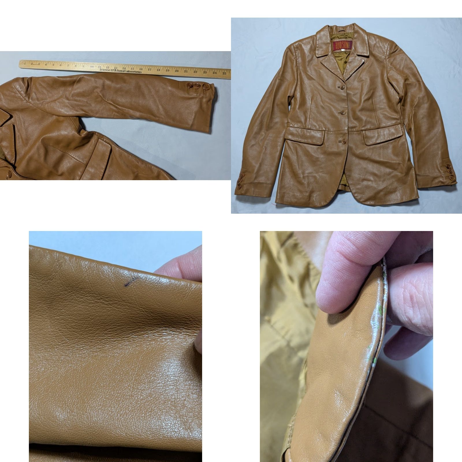 Hudson HUDSON Outerwear Women Medium Brown Leather Lined Jacket Size M / US 6-8 / IT 42-44 - 8 Thumbnail