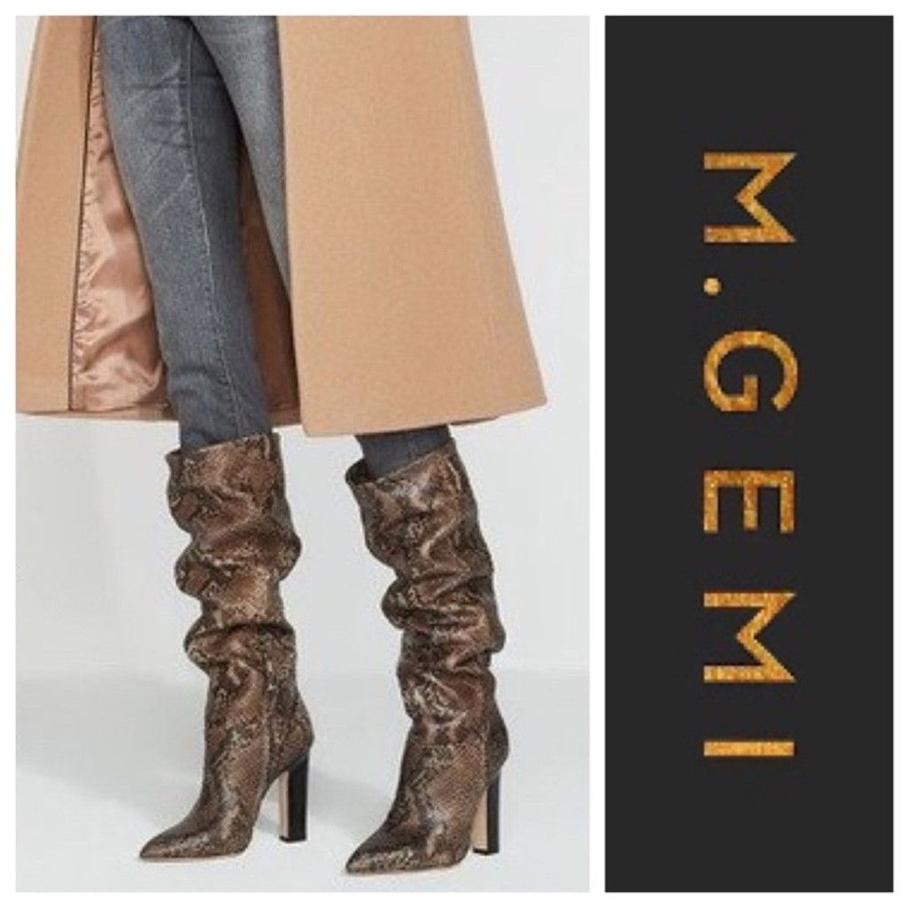 Michael Kors M. Gemi Snakeskin Knee High Boots Size US 11 / IT 41 - 1 Thumbnail