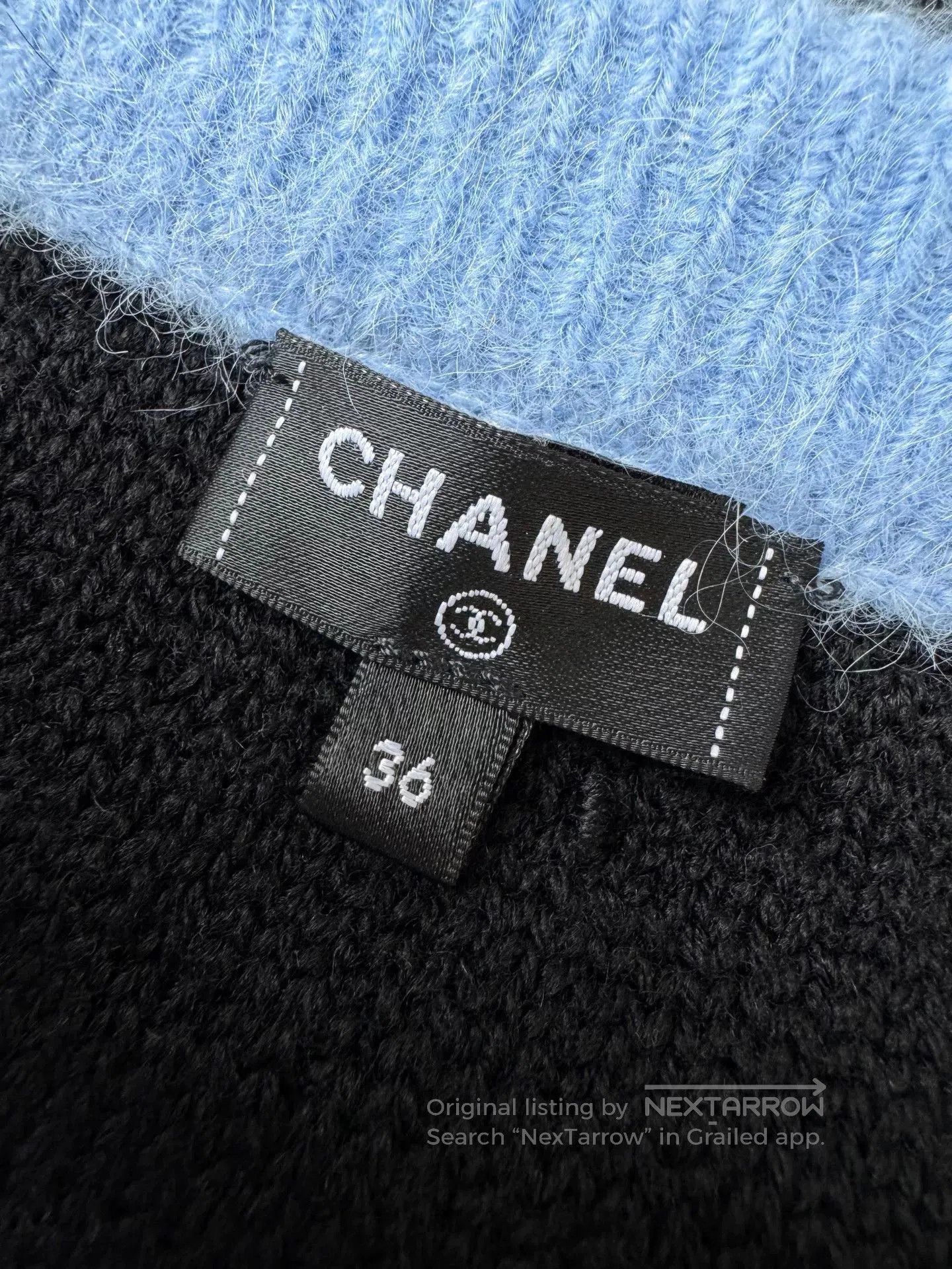 Chanel Chanel Blue Black Wool Mini Skirt. Size US 36 / EU 52 - 4 Thumbnail