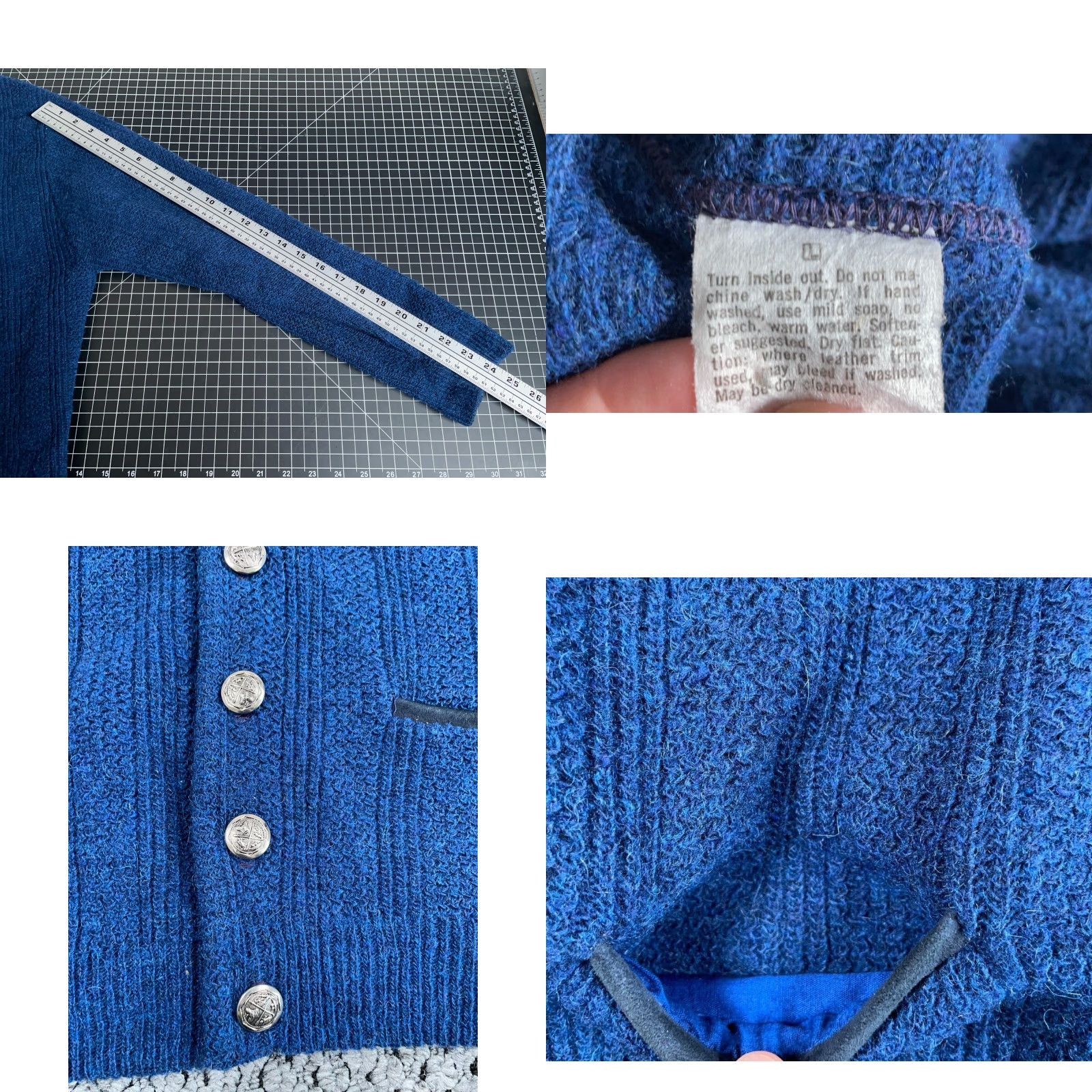 Vintage VINTAGE Puritan Cardigan Sweater 80s Dark Blue Wool Blend Knit Long Sleeve V-Neck Men Large Size US L / EU 52-54 / 3 - 8 Thumbnail