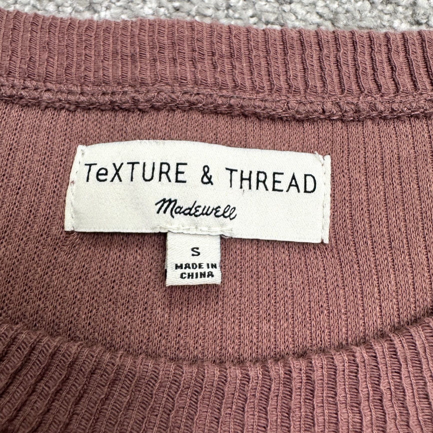 Madewell Madewell Texture & Thread Side Drape Ribbed Knit Top Womens Small Mauve Pink Shirt Casual Knit Blouse Size S / US 4 / IT 40 - 4 Thumbnail