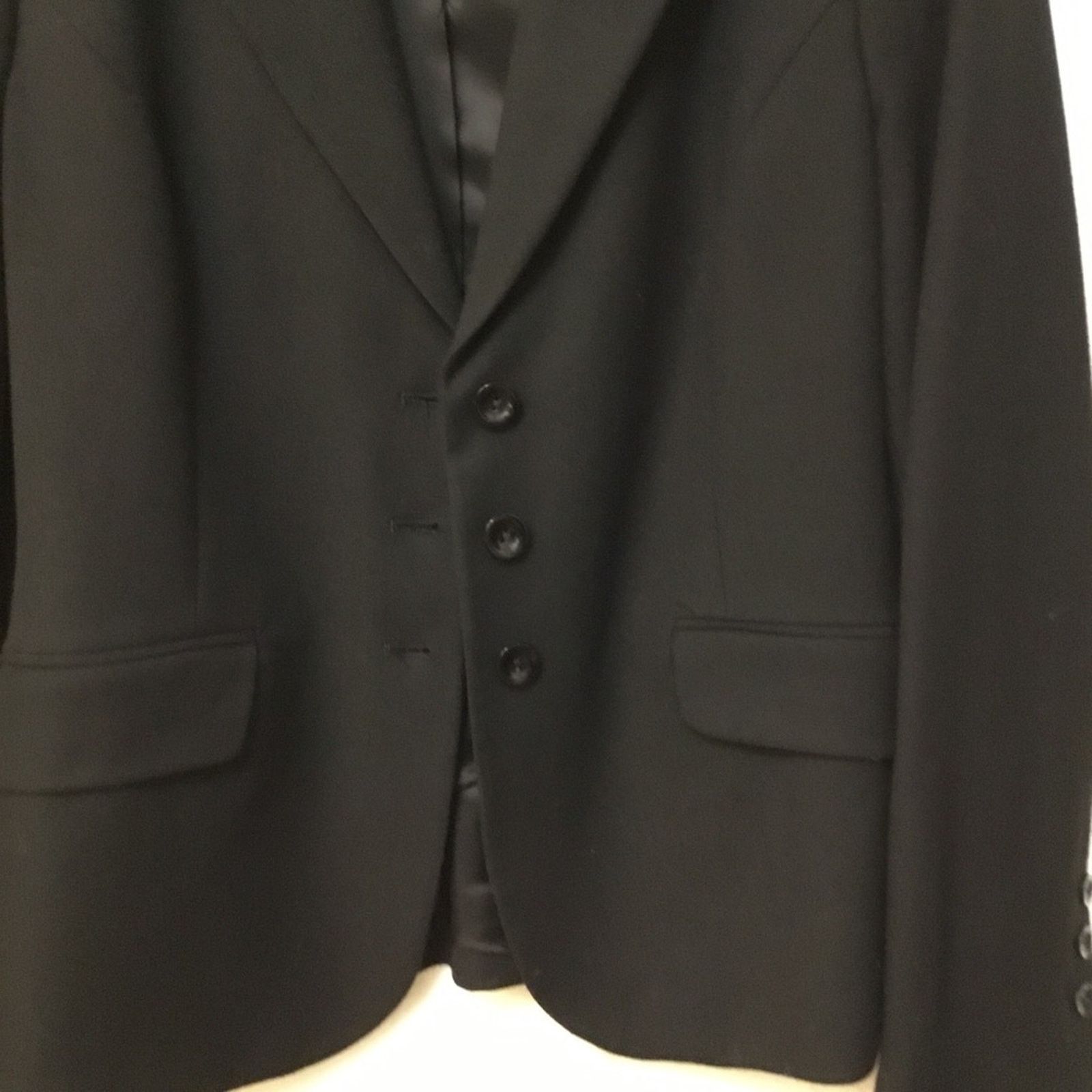 United Colors Of Benetton Benetton Black Three-Button Wool Blazer Size M / US 6-8 / IT 42-44 - 8 Thumbnail