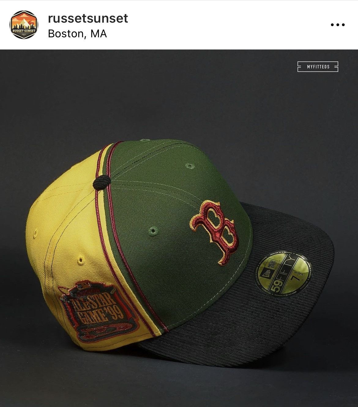 MLB × MyFitteds × New Era 7 1/4 BOSTON RED SOX BOBA FETT STAR WARS ASYMMETRY CORDUROY Size ONE SIZE - 3 Thumbnail