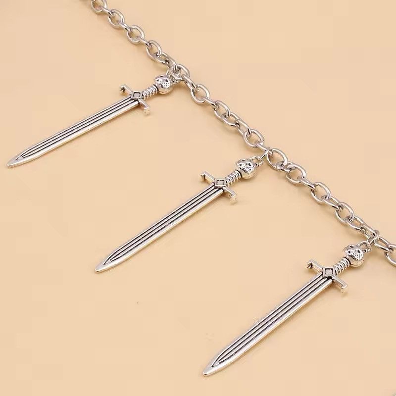Jewelry Punk Street Sword Charm Pants Chains Size ONE SIZE - 4 Thumbnail