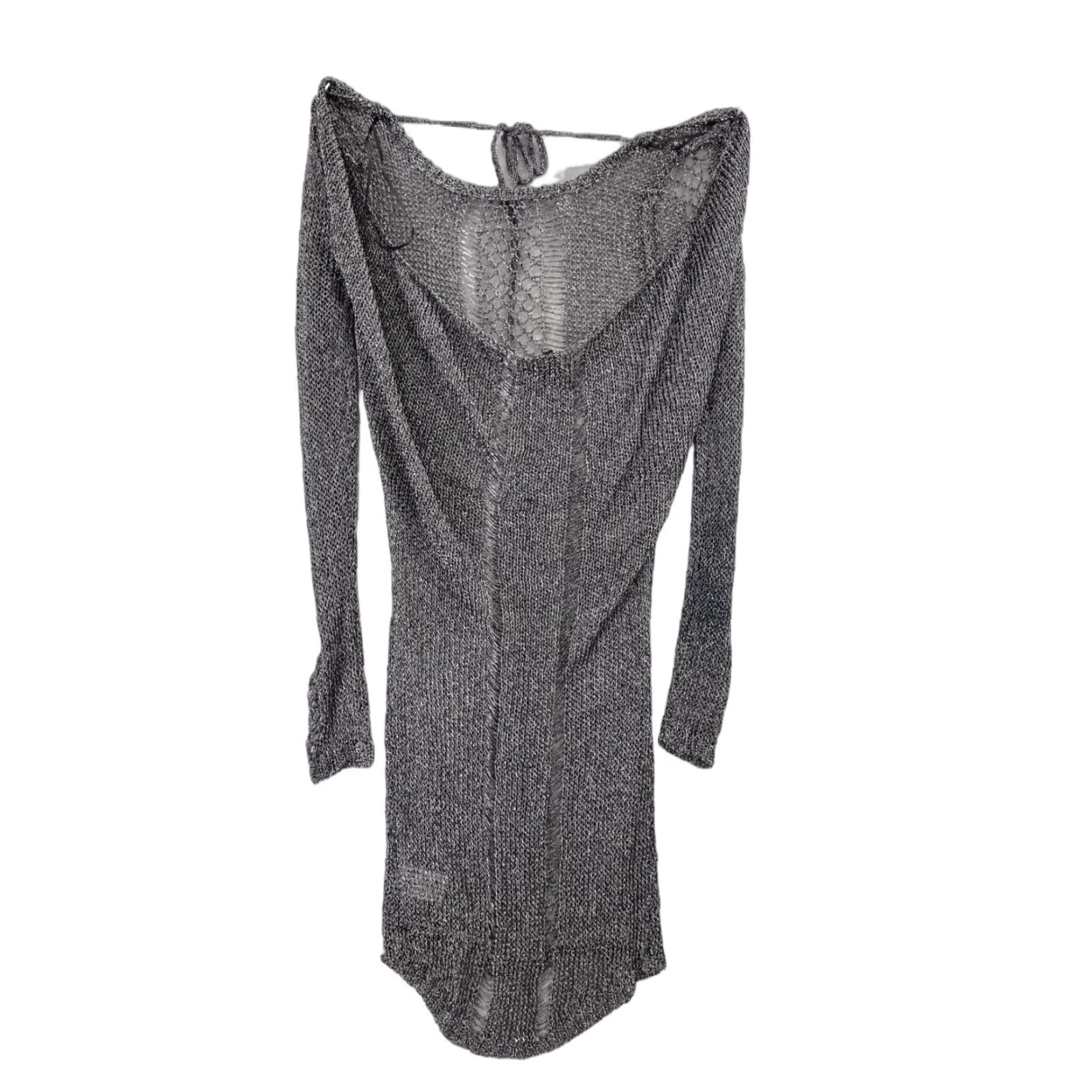 Vintage CODIGO Dress WOMEN Knitted Mini Longsleeve Boat Neck Gray S Size S / US 4 / IT 40 - 1 Thumbnail