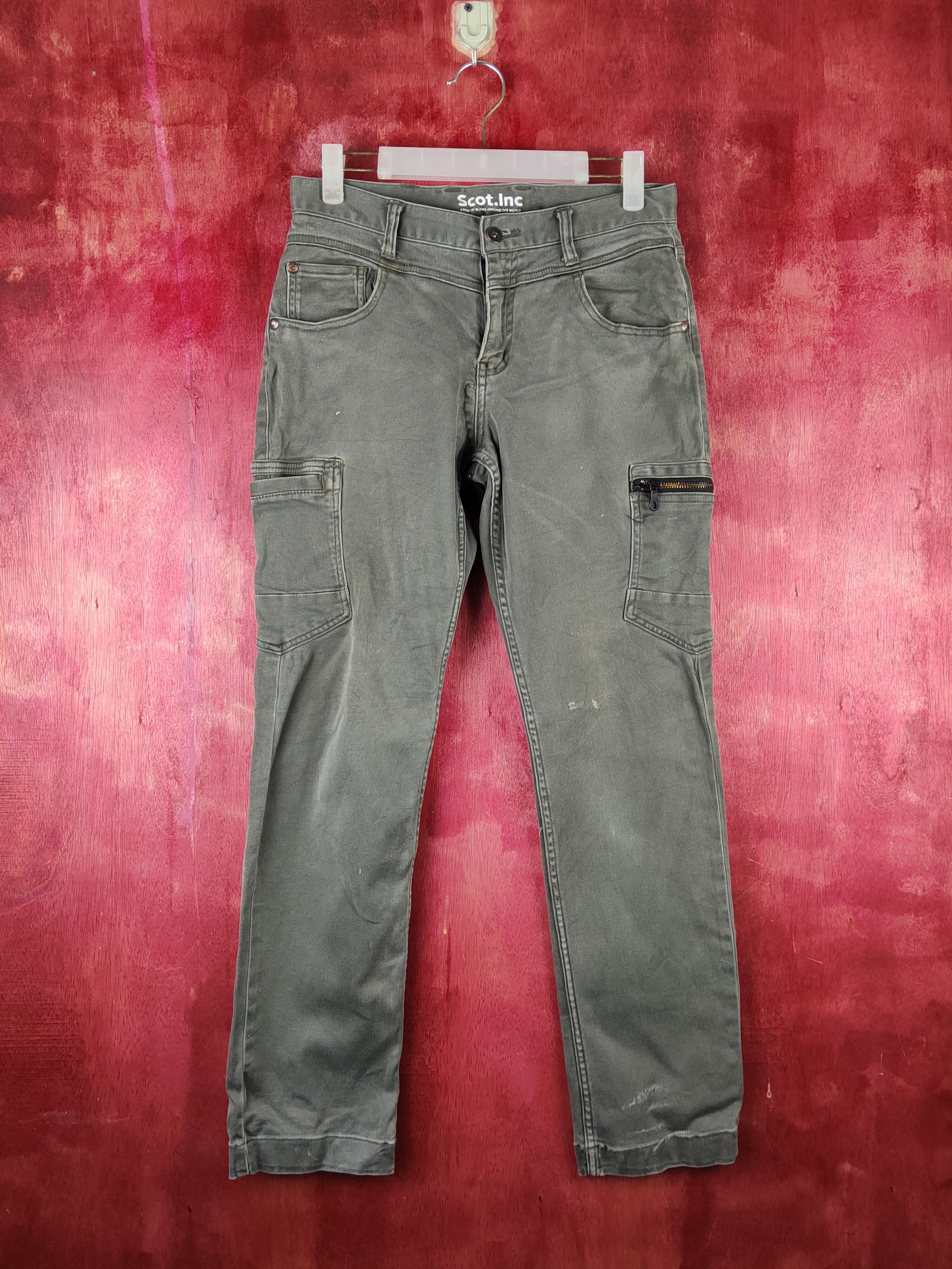Japanese Brand Scot.Inc Olive Multipocket Tactical Denim Pants #S1469 Size US 30 / EU 46 - 1 Thumbnail