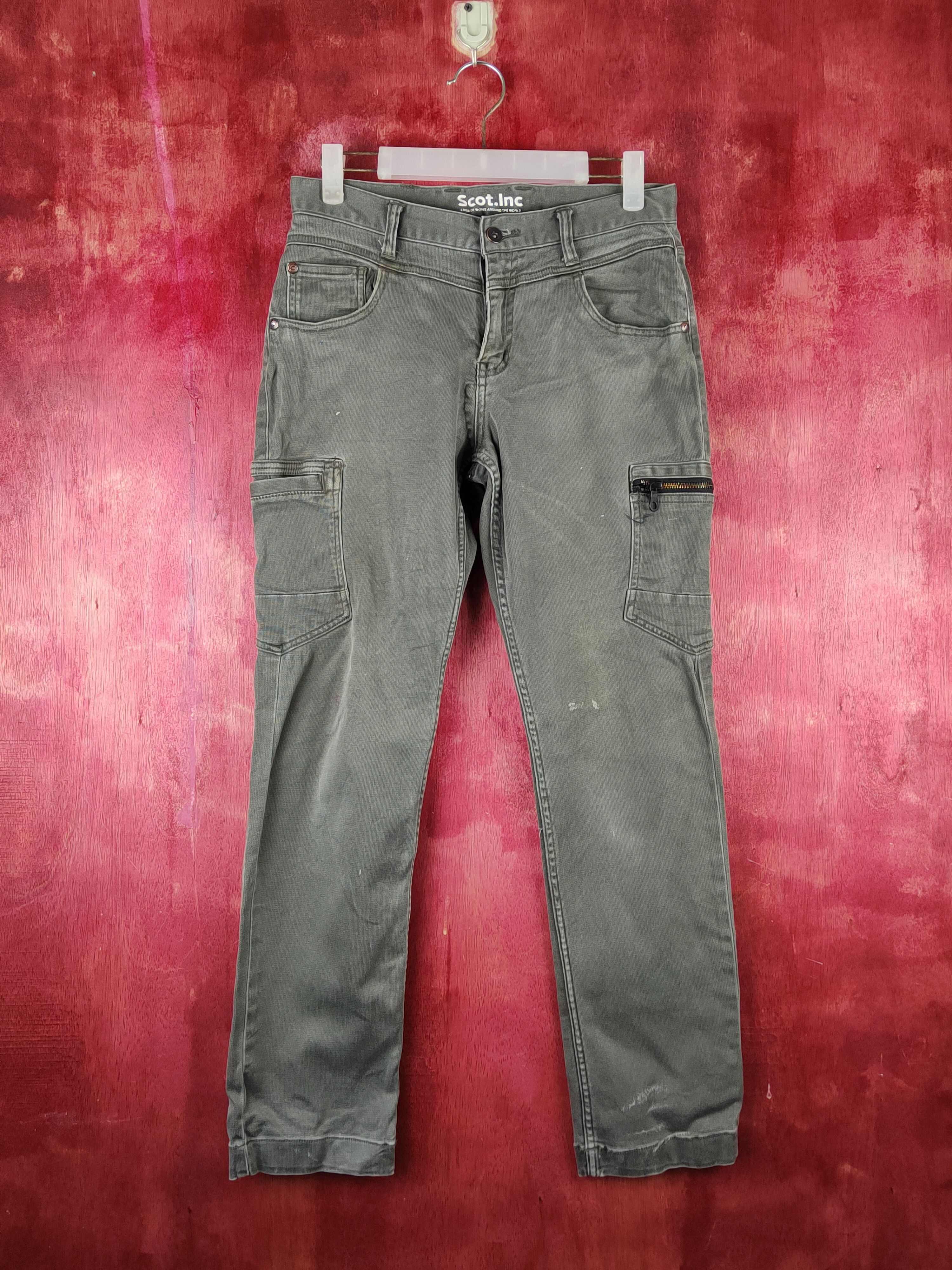 image of Vintage Scot.inc Olive Multipocket Tactical Denim Pants S1469 in Olive Green, Men's (Size 30)