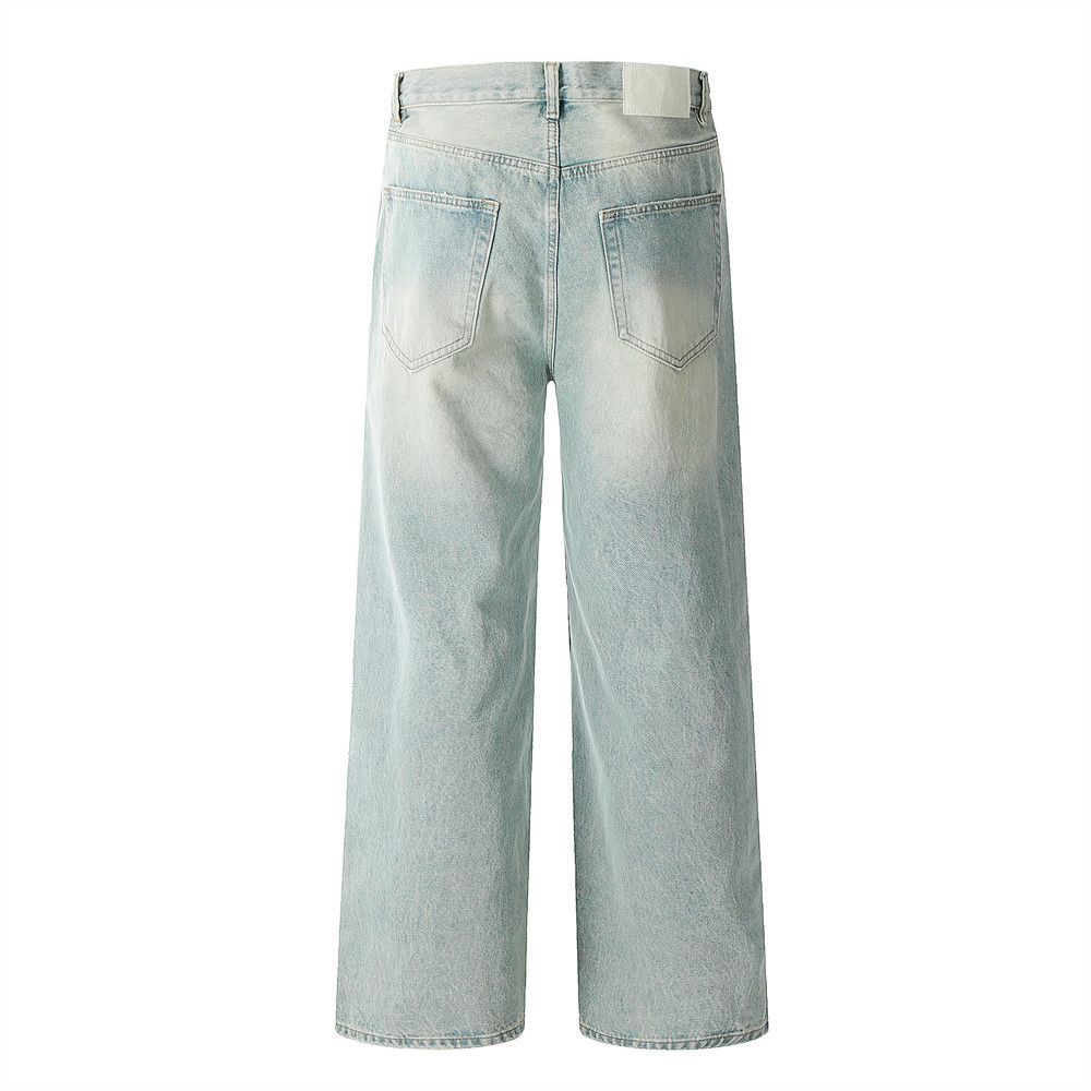 Japanese Brand × Jean Men's loose straight distressed punk washed ripped jeans Size US 32 / EU 48 - 3 Thumbnail