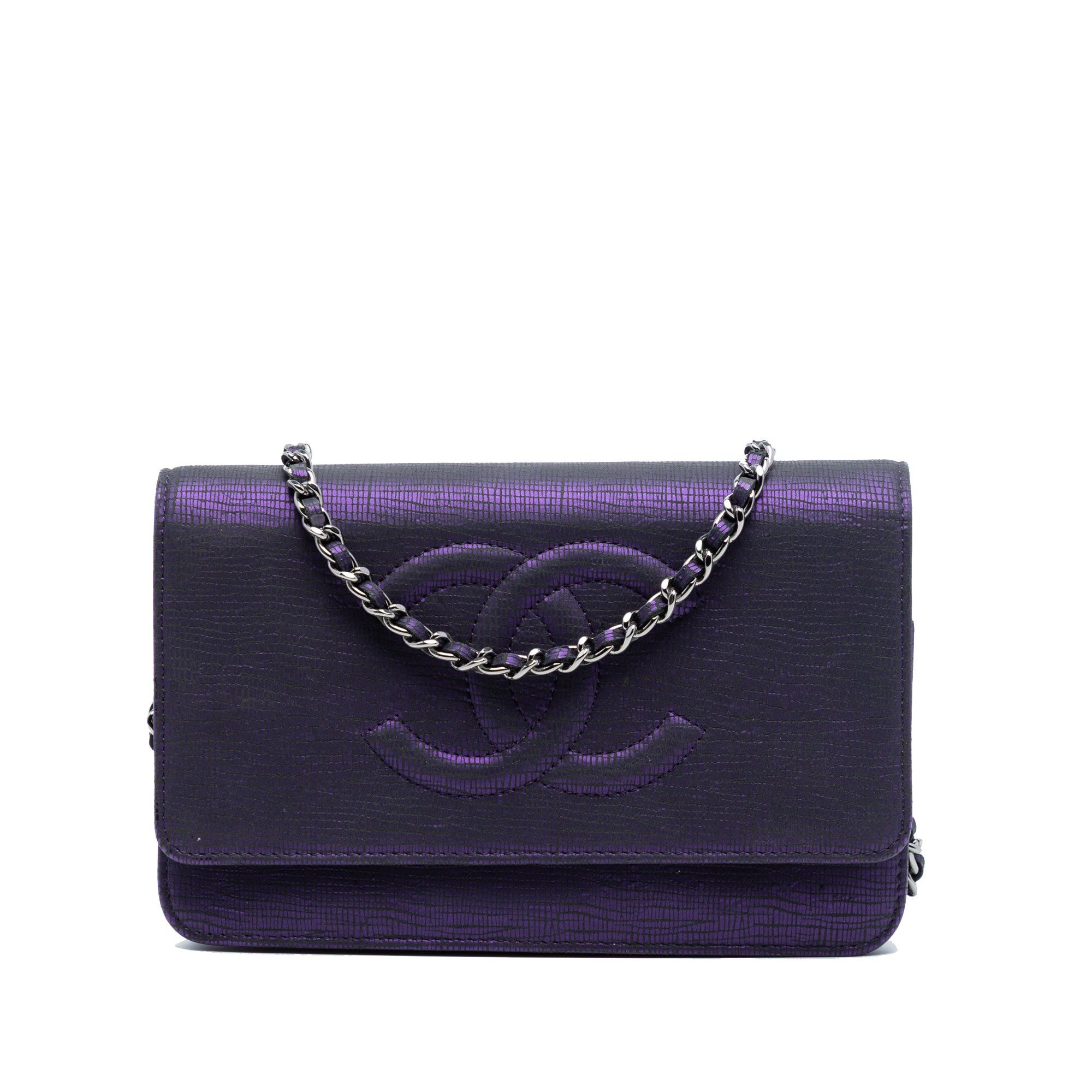 Chanel CC Metallic Crackling Lizard Printed Leather Wallet on Chain Size ONE SIZE - 1 Thumbnail
