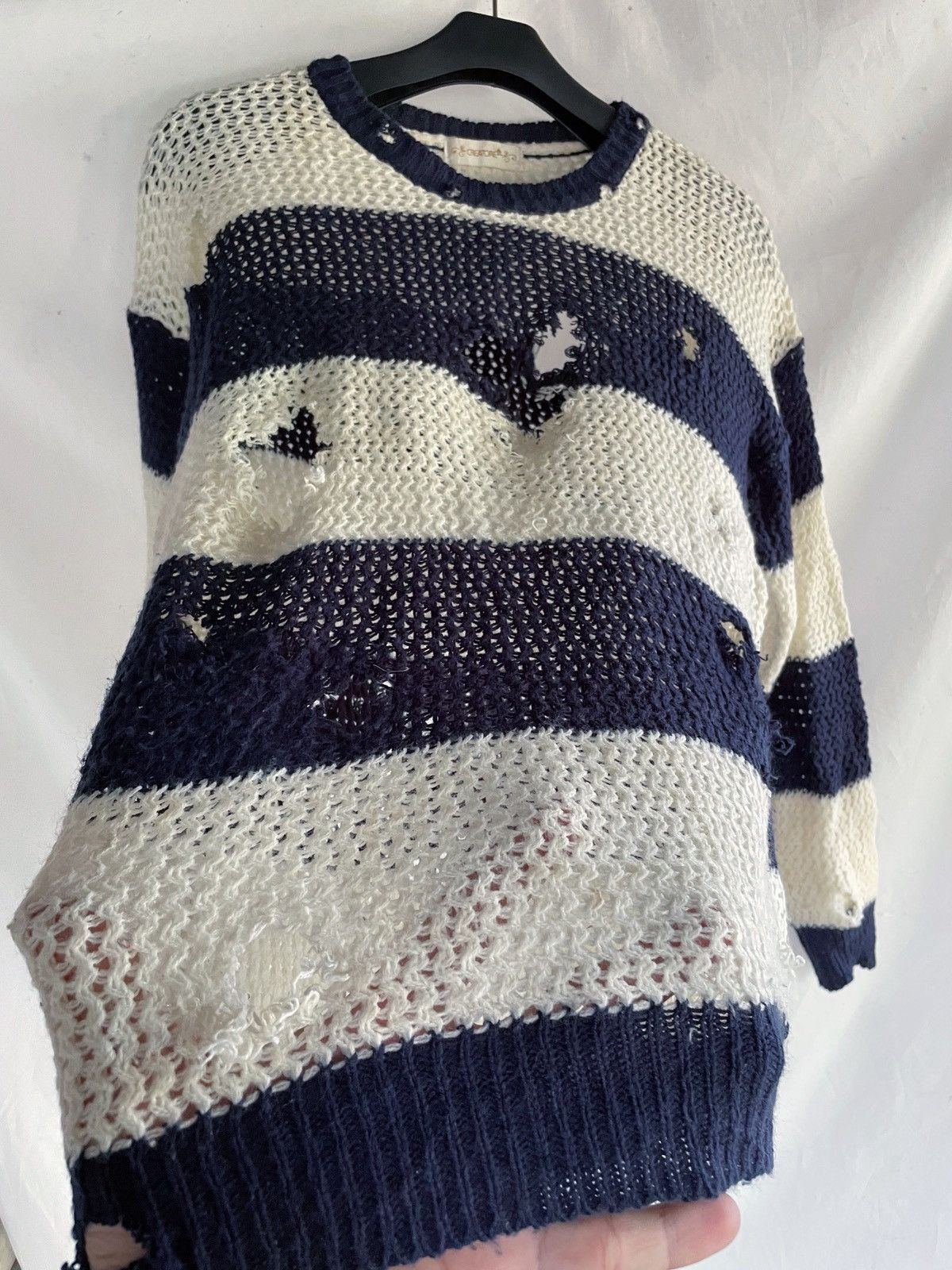 Yasuyuki Ishii JAPANESE DISTRESSED CREATORE STRIPED KNIT Size US S / EU 44-46 / 1 - 2 Thumbnail