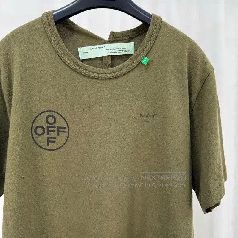 Off-White Off-White Olive Green Logo Print T-Shirt . Size US M / EU 48-50 / 2 - 3 Thumbnail