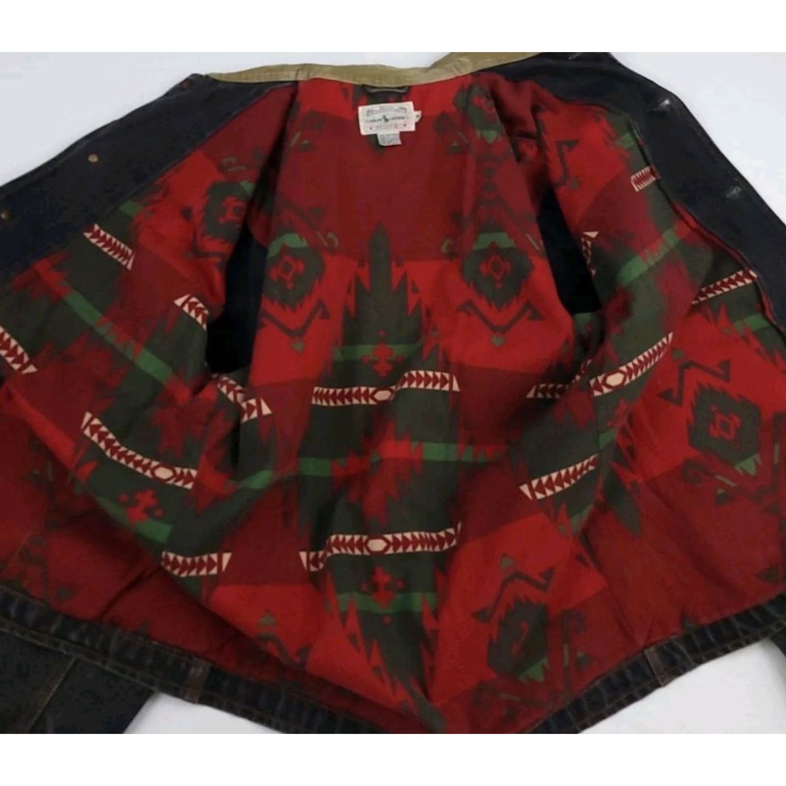 Ralph Lauren Vintage Polo Ralph Lauren Jacket M Denim Aztec Lined Barn Chore Country Rare RL Size M / US 6-8 / IT 42-44 - 4 Thumbnail