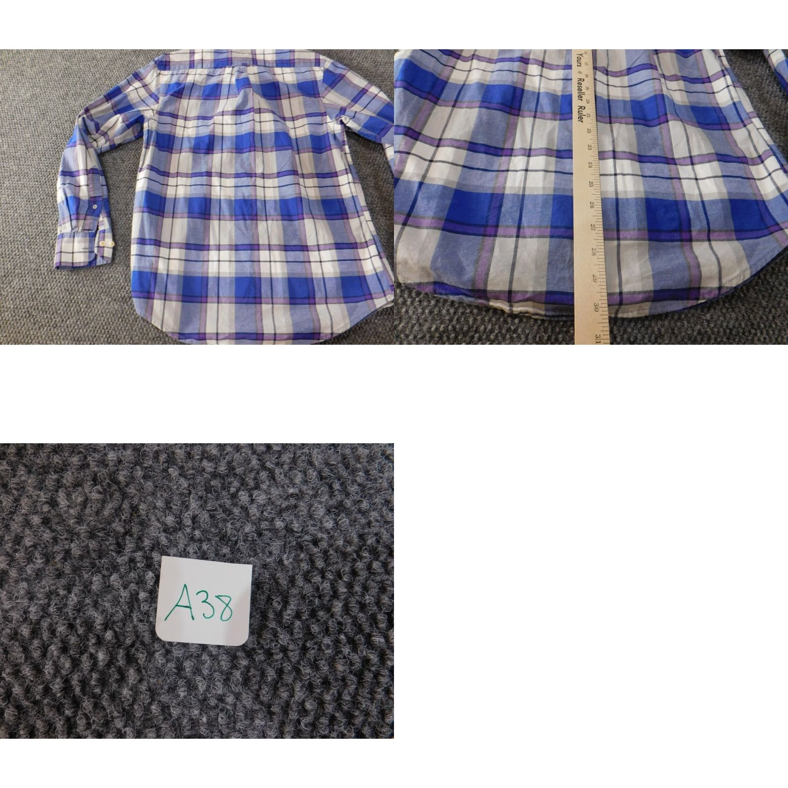 Izod Izod Shirt Mens Small blue plaid button-up classic casual retro Knit Cotton Long Sleeve Button-Down Collar Mens Size US S / EU 44-46 / 1 - 8 Thumbnail