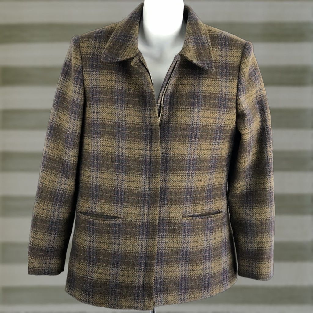 Vintage VINTAGE Requirements Jacket Women 8 Wool Plaid Zip Pockets Casual Preppy Bohemian Retro Fall/Winter Womens Size M / US 6-8 / IT 42-44 - 1 Thumbnail