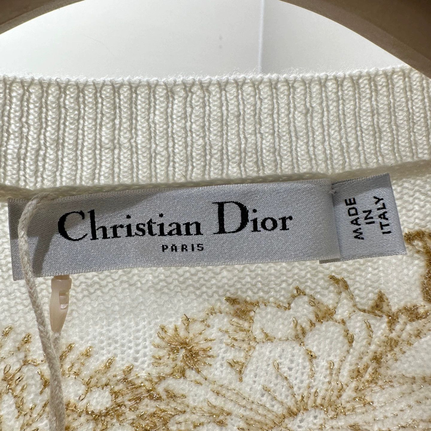 Christian Dior Monsieur Christian Dior mar563 Embroidered Butterfly Gold Wool 34 Size XS / US 0-2 / IT 36-38 - 3 Thumbnail