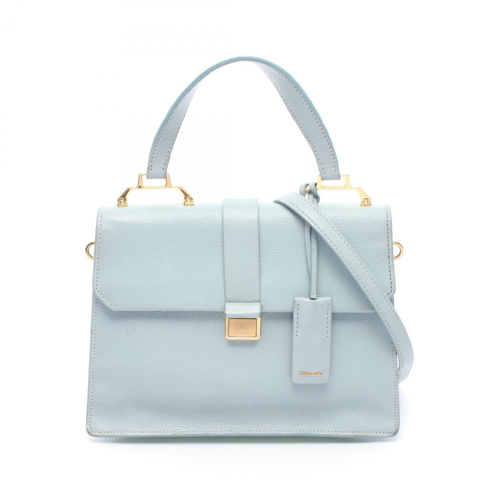 Miu Miu Miu Miu Miu Miu MADRAS Leather 2way Handbag Leather Handbag DUTY FREE for USA Size ONE SIZE - 1 Thumbnail