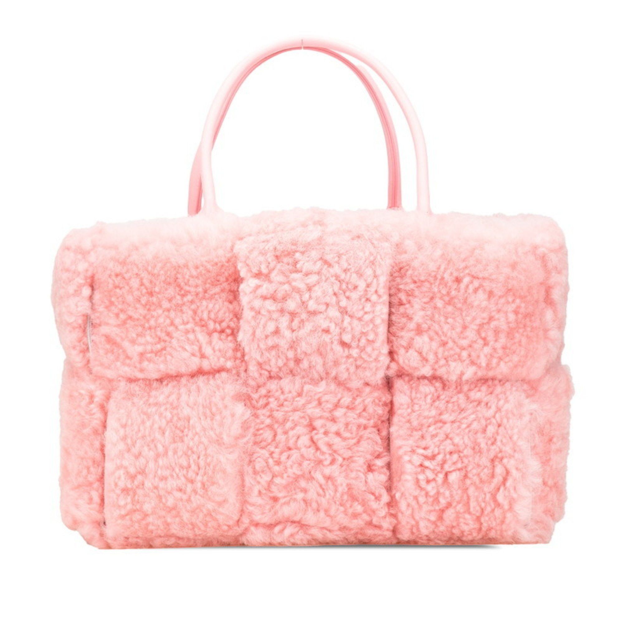 Bottega Veneta Bottega Veneta Maxi Intrecciato Arco Handbag in Pink Mouton Leather for Women Size ONE SIZE - 1 Thumbnail