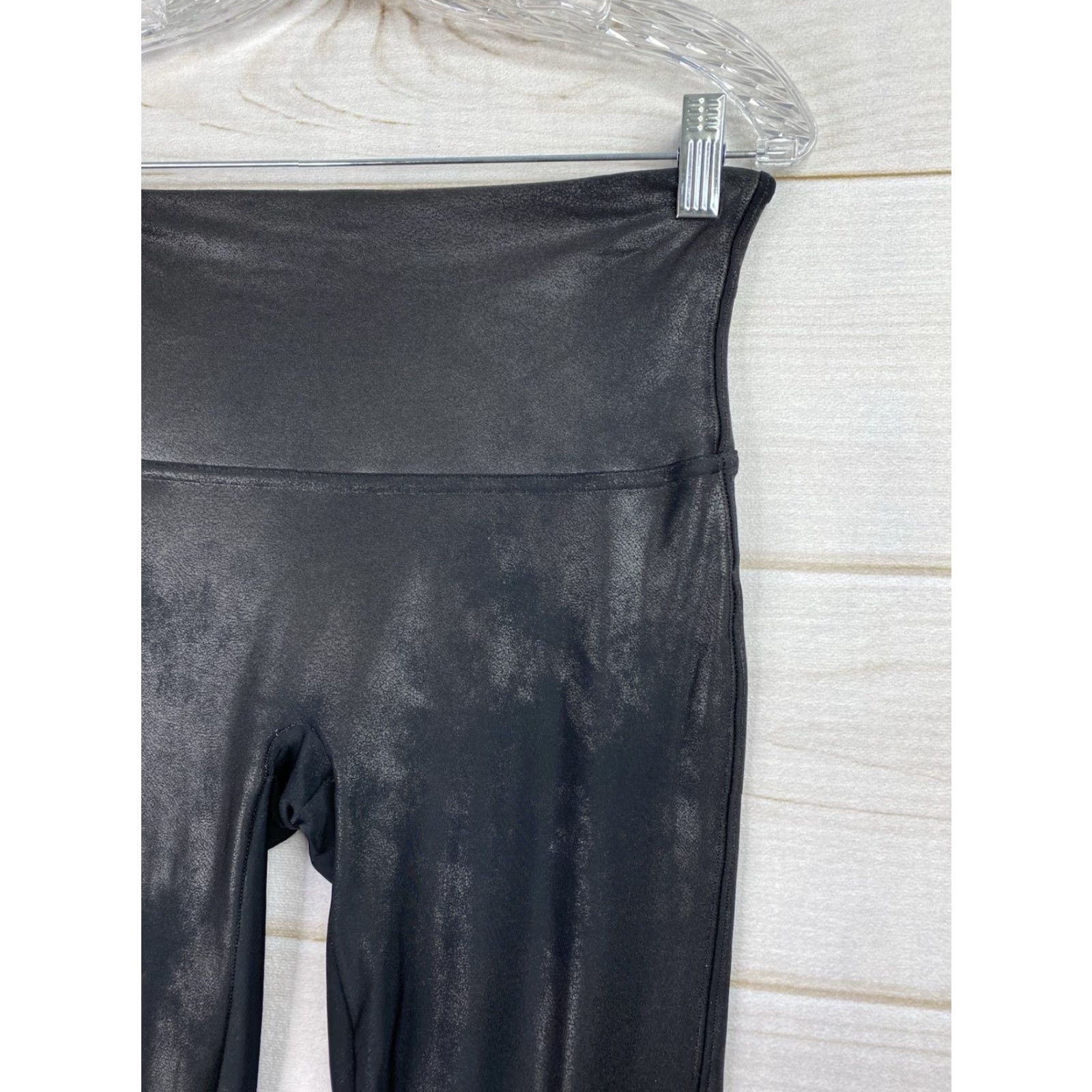 Spanx Spanx Black Faux Leather Coated Leggings Sz L High Rise Shaping Moto Legging Women Bye Size 36" / US 14 / IT 50 - 2 Thumbnail