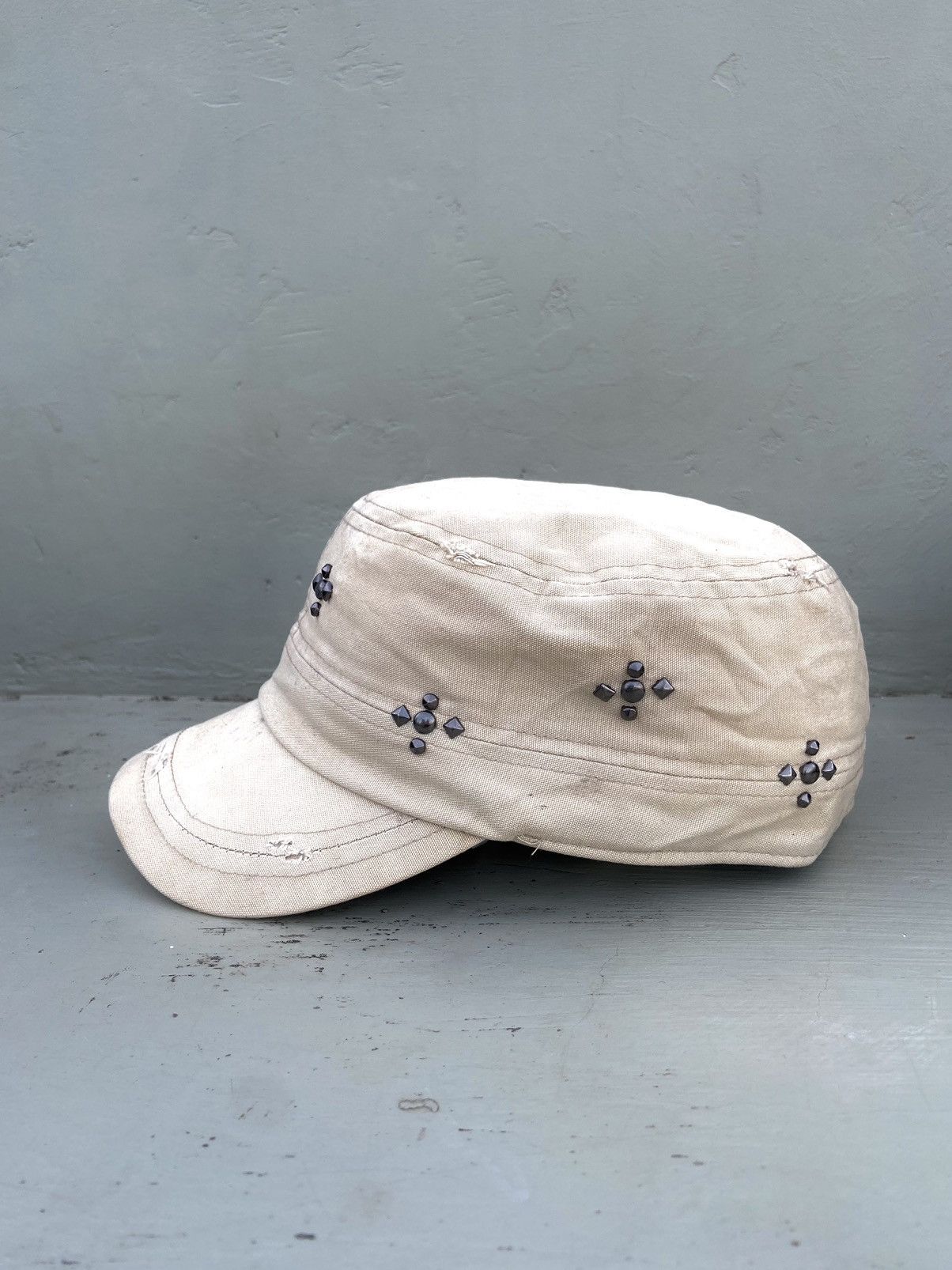 Le Grande Bleu (L.G.B.) 2000s Michel klein button studded patrol hat Size ONE SIZE - 1 Thumbnail