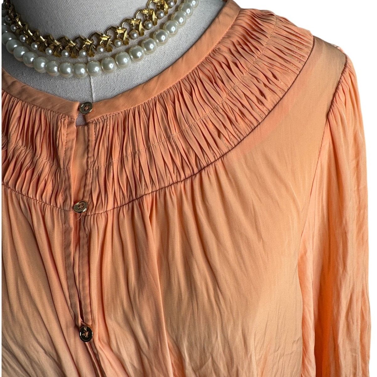 Ramy Brook Ramy Brook Isla blouse button up peach boho designer size L Size L / US 10 / IT 46 - 4 Thumbnail