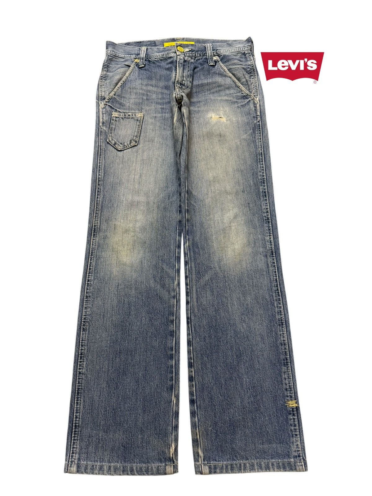 Levi's Vintage Y2K Levis 502 Blue Faded Wash Yellow Tab Regular Fit Size US 31 - 1 Thumbnail