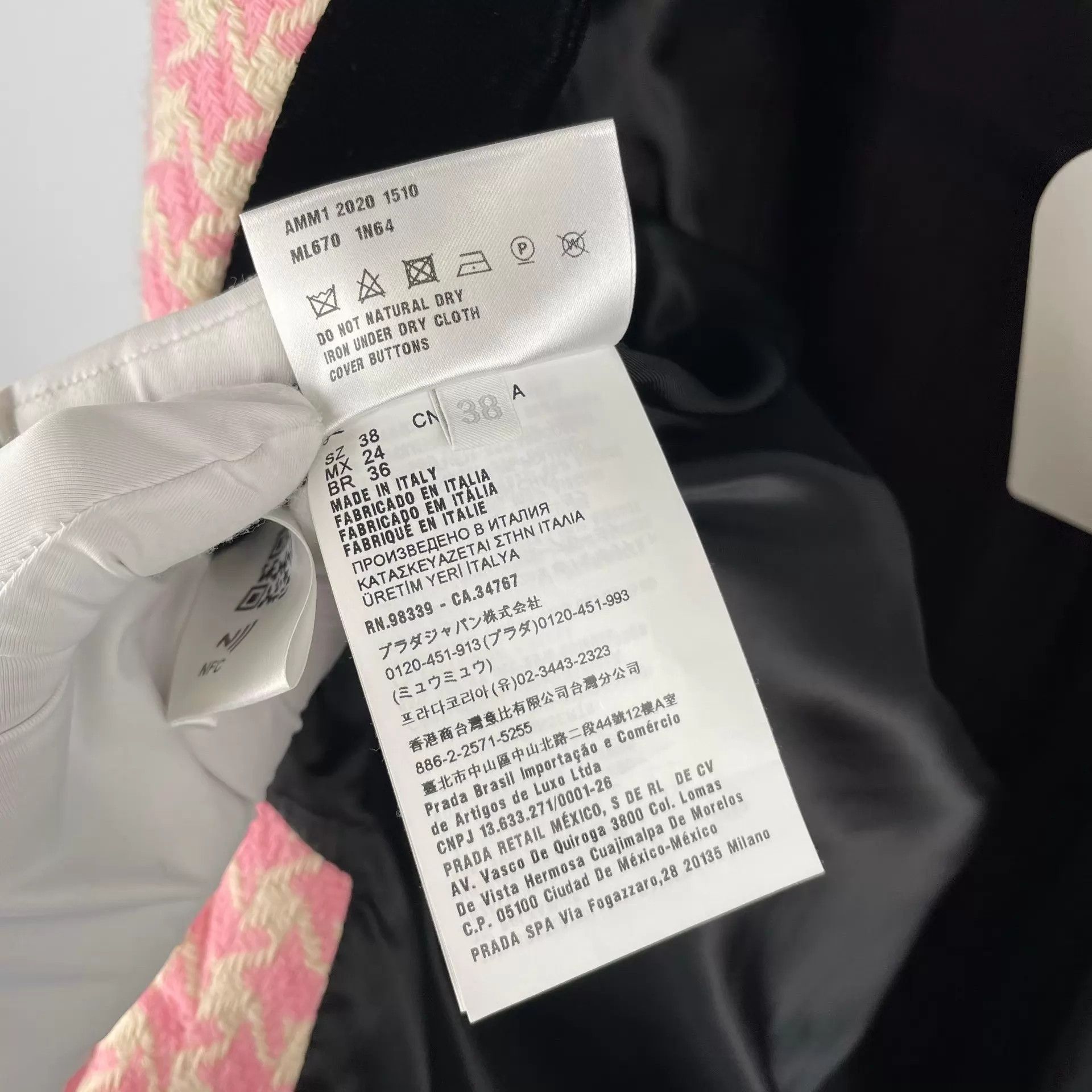 Miu Miu MIU MIU Women's Color Blocked Pink & Black Jacket Size XS / US 0-2 / IT 36-38 - 8 Thumbnail
