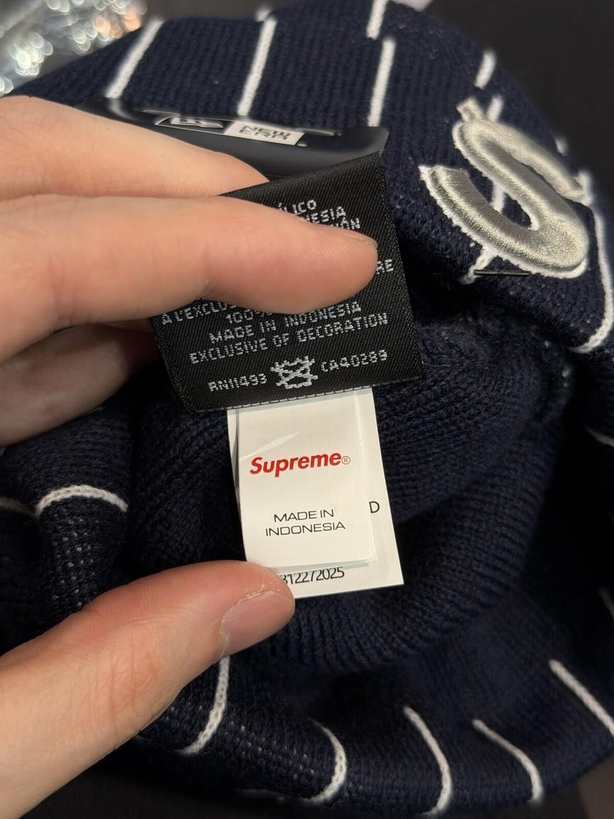 Supreme Supreme New Era Devil S Logo Beanie - Blue Stripe- Brand New Size ONE SIZE - 6 Thumbnail
