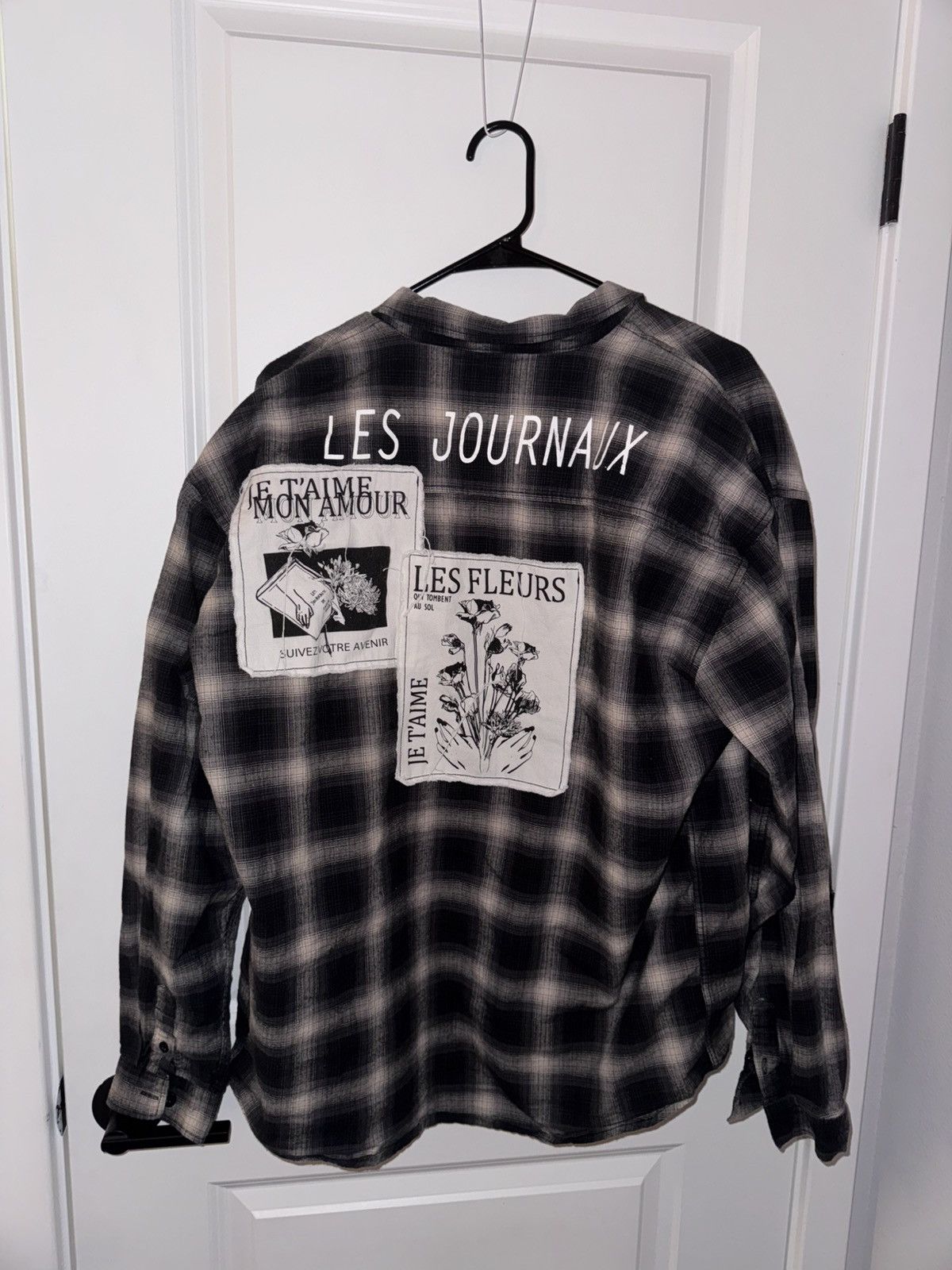 Zara Zara black and grey plaid patch flannel with pocket Size US L / EU 52-54 / 3 - 6 Thumbnail