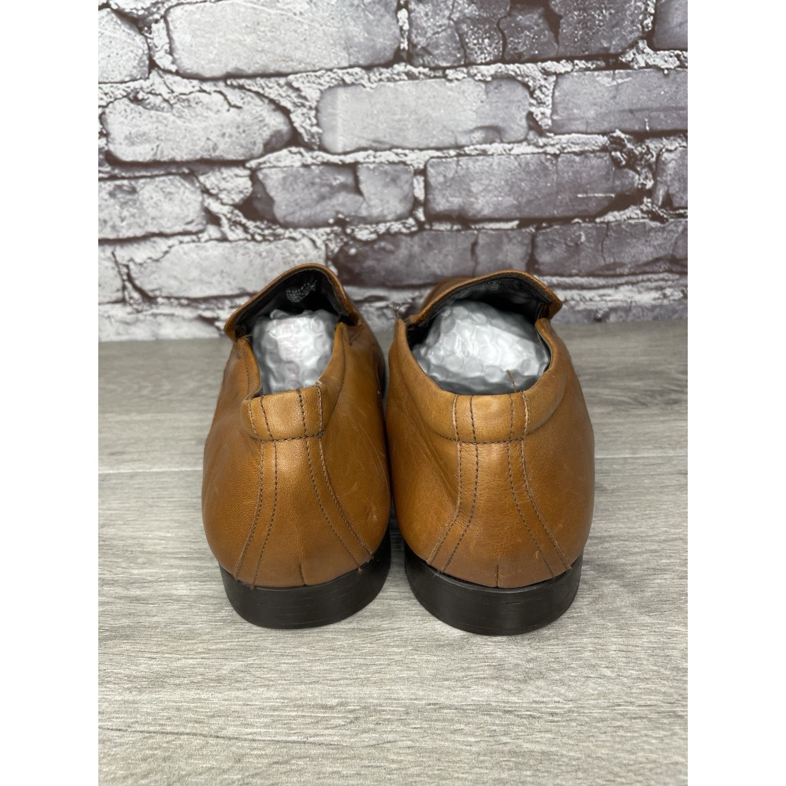 Other Quirelli Brown Leather Slip On Square Toe Dress Loafers Shoe Size US 11.5 / EU 44-45 - 4 Thumbnail