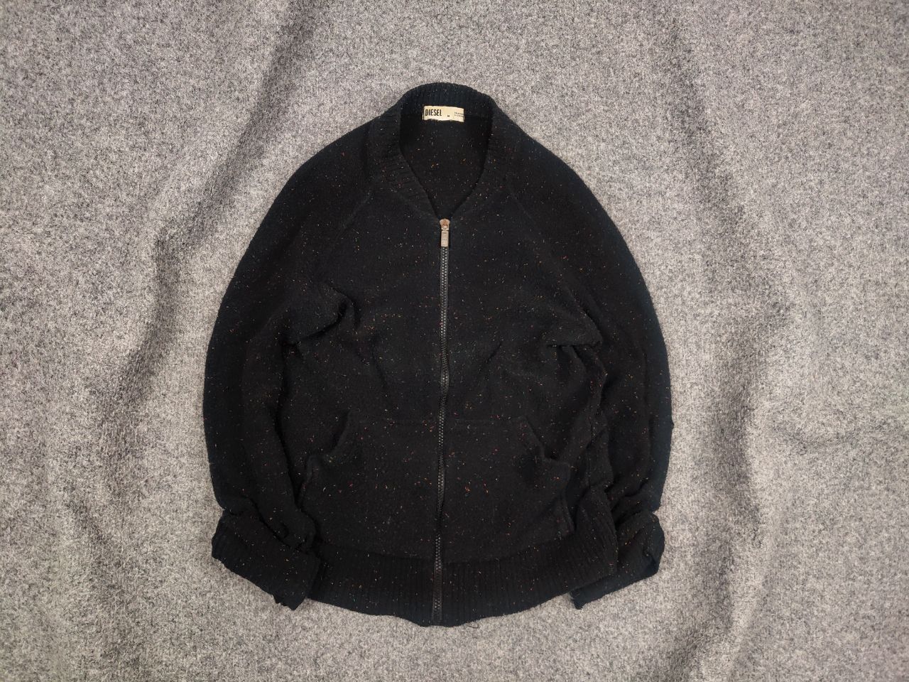 Diesel Vintage 90's Diesel Light Dark Knit Bomber Sweater Y2k Style Size US S / EU 44-46 / 1 - 1 Thumbnail